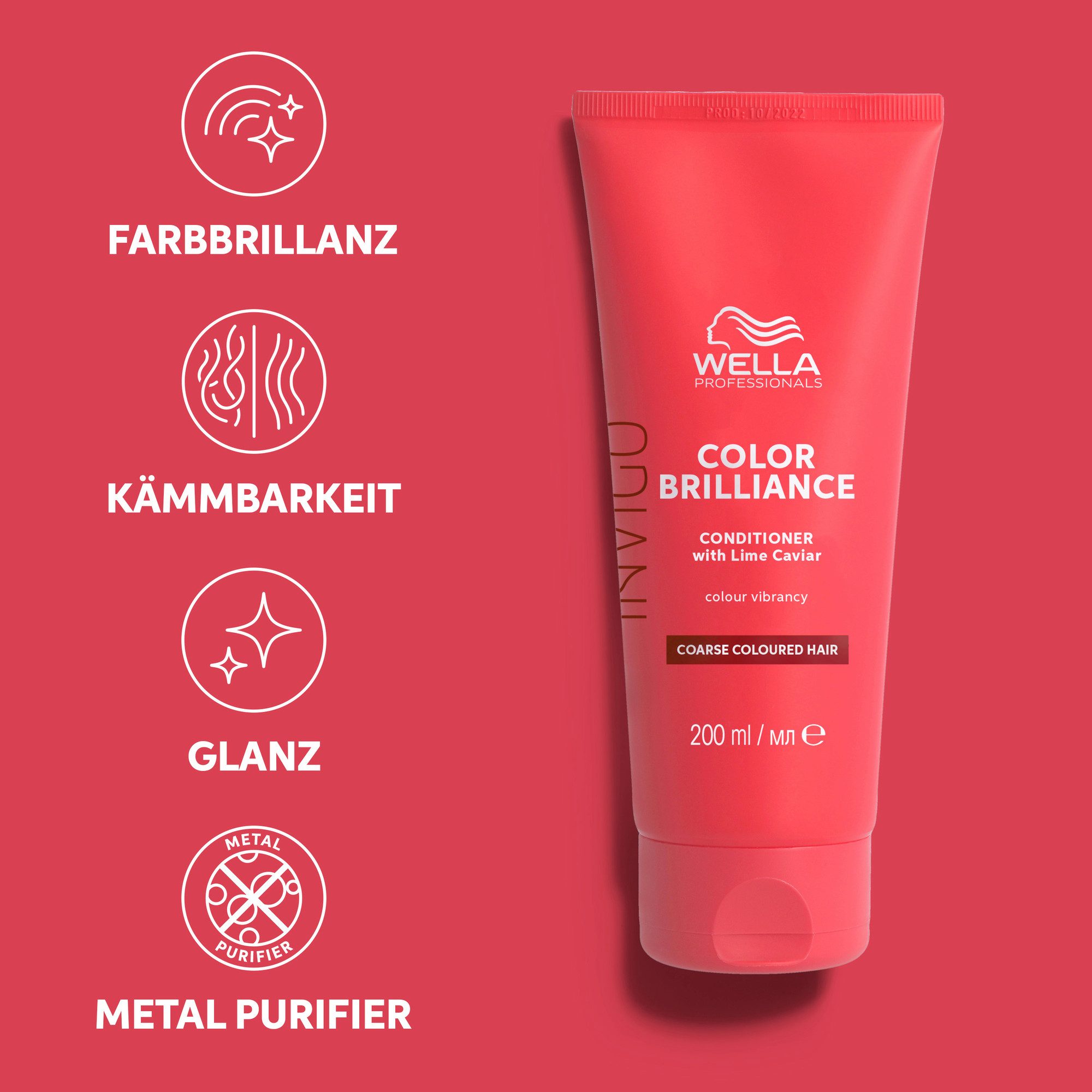 Wella Professionals Haarspülung CARE INVIGO COLOR BRILLIANCE COARSE VIBRANT COLOR CONDITIONER, intensiver Farbschutz, verstärkt Glanz, pflegend