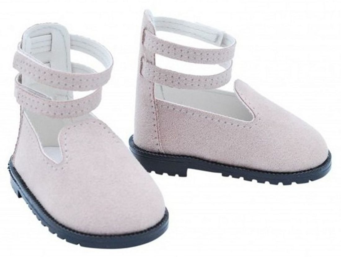 Puppenkleidung Puppenschuhe Schuhe mit Bänder beige Puppenbekleidung für Puppe 43 cm