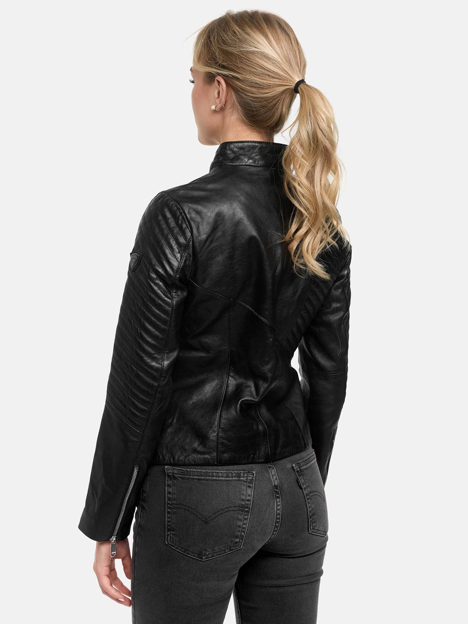 Tazzio Lederjacke F514 außergewöhnliches Design, mit Biker-Details & Reverskragen