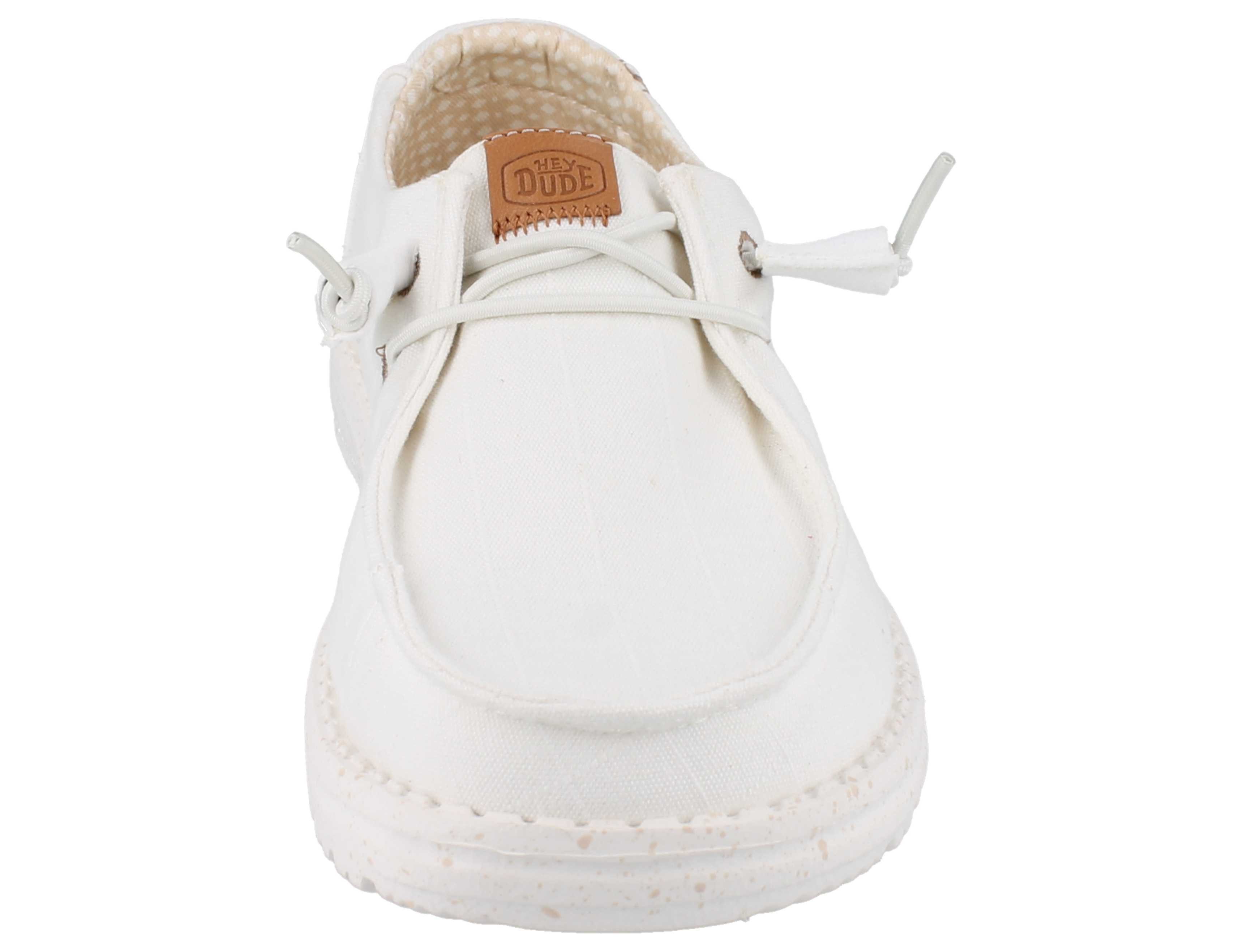 Hey Dude HEY DUDE Wendy Chambray Grid Damen Schlupfsneaker weiß Textil - Slipper Wechselfußbett – Bild 5 von 5