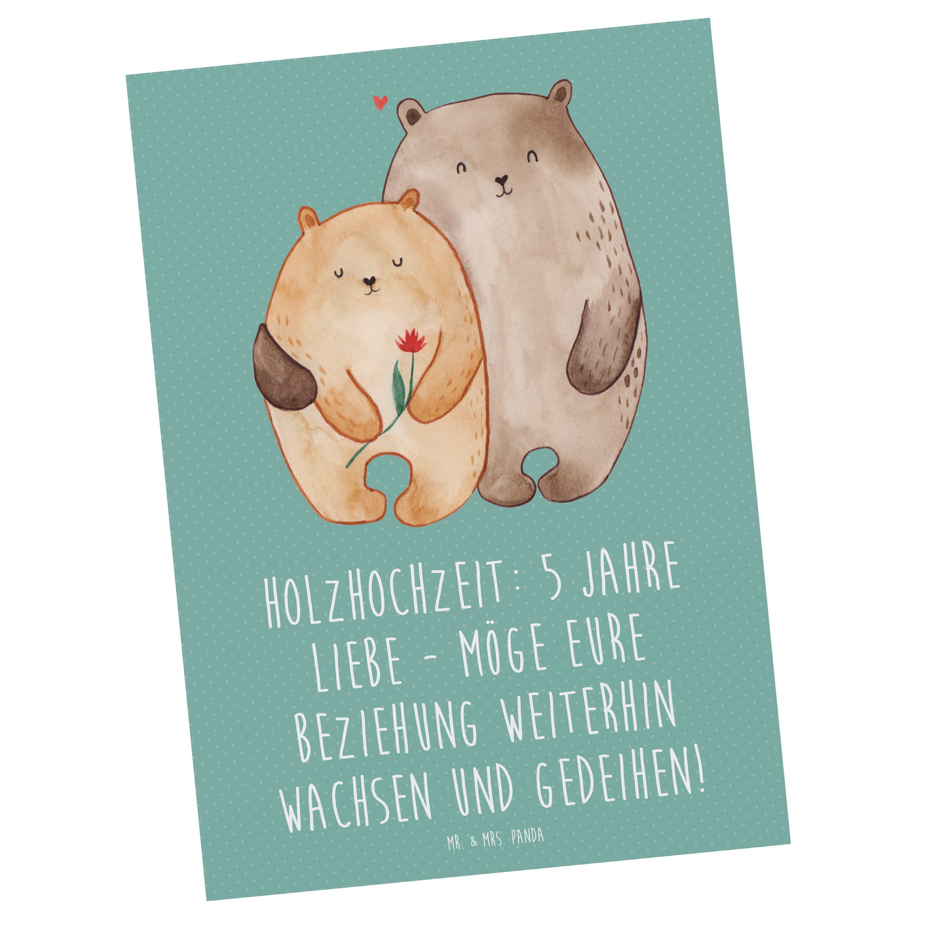 Postkarte 5. Hochzeitstag Holzhochzeit - Meeresbrise - Geschenk, wachsen und ge