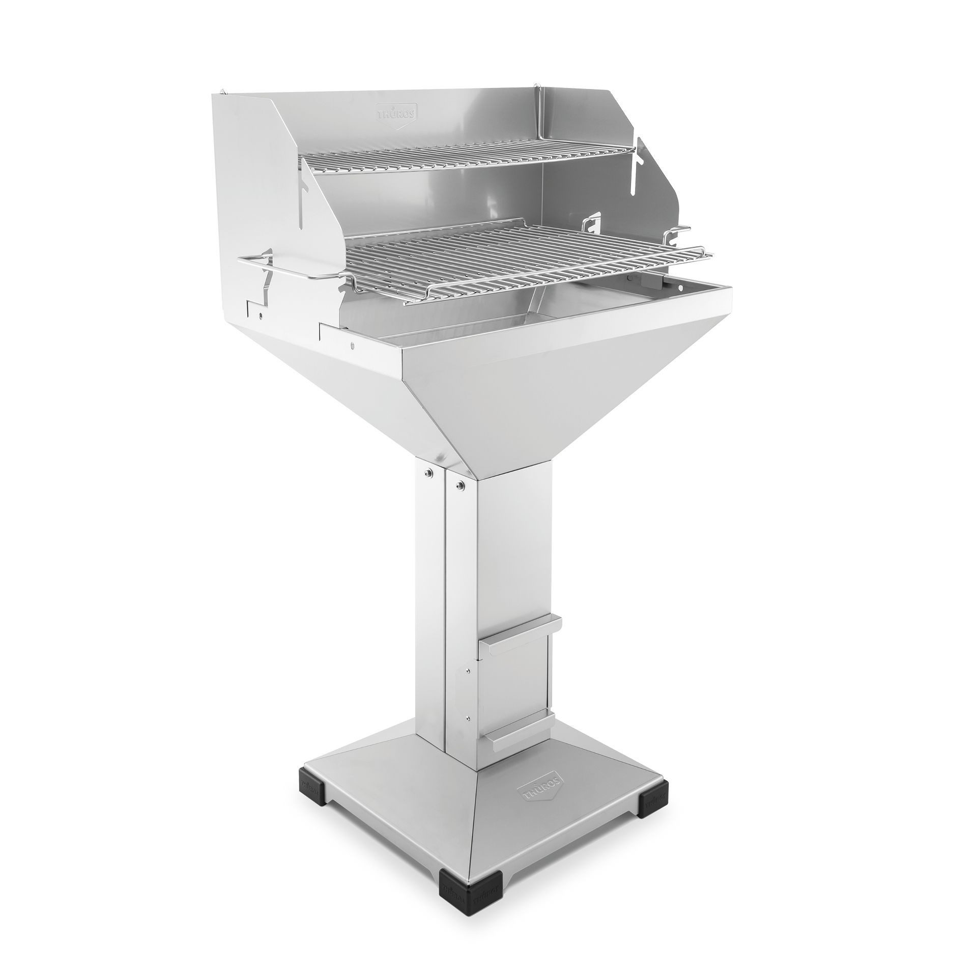 Thüros Holzkohlegrill T4 Direkt Plus Edelstahl Fußplatte Holzkohlegrill 40 x 60 cm