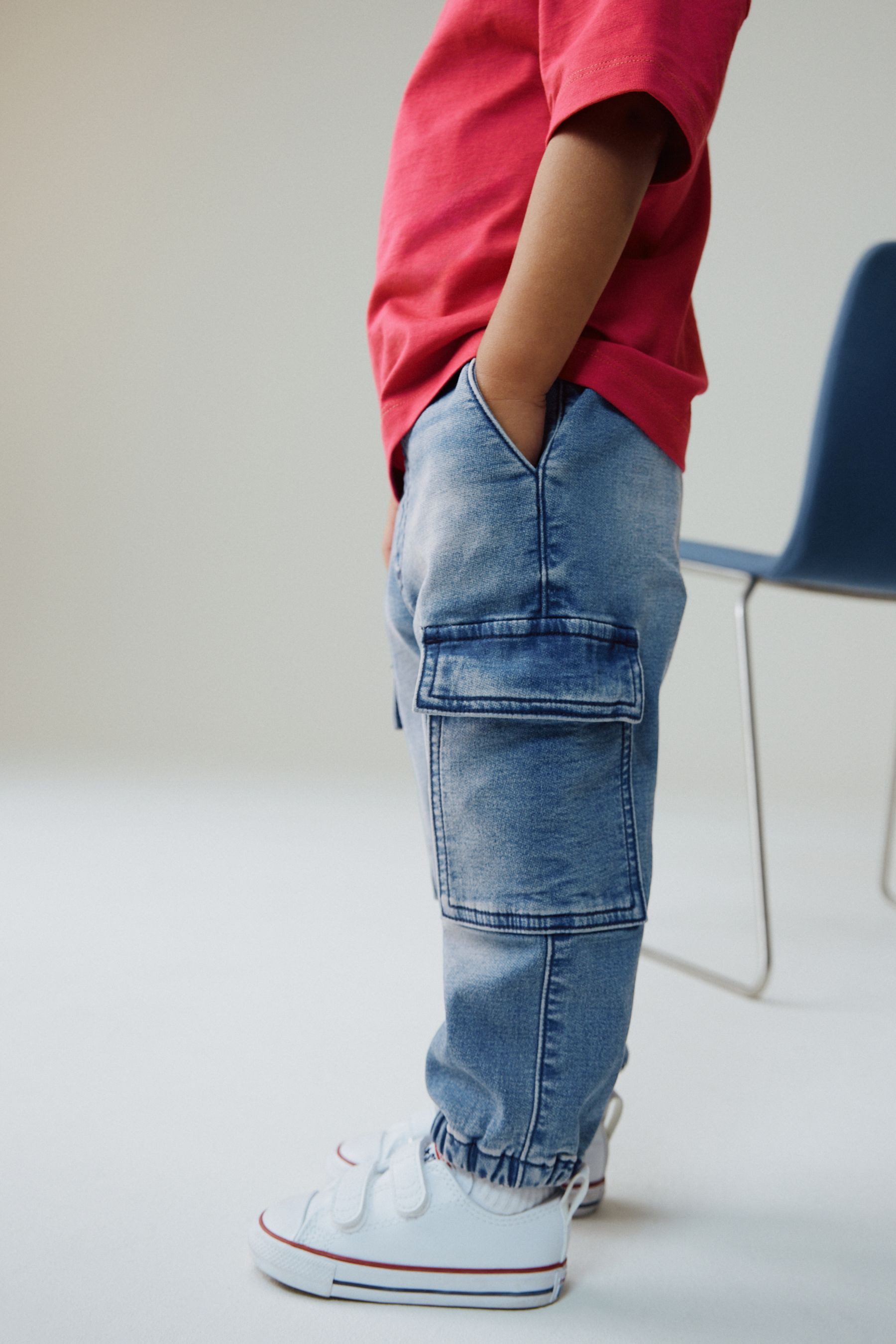 Next Comfort-fit-Jeans Cargojeans mit weitem Bein (1-tlg) – Bild 3 von 5