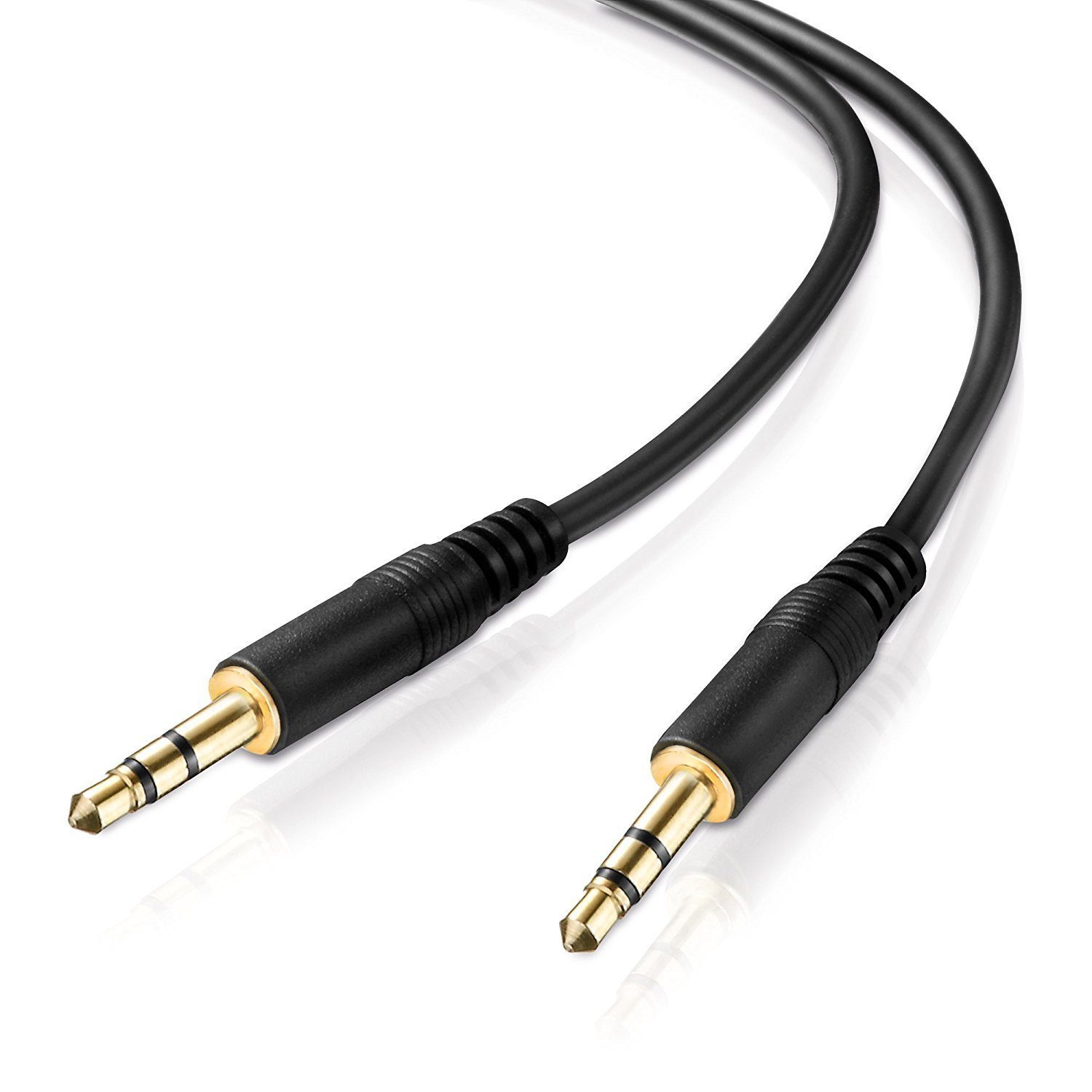 conecto 30 cm Stereo-Aux-Kabel 2-mal 3,5-mm-Stecker Klinke vergoldet Ultraslim Audio-Kabel