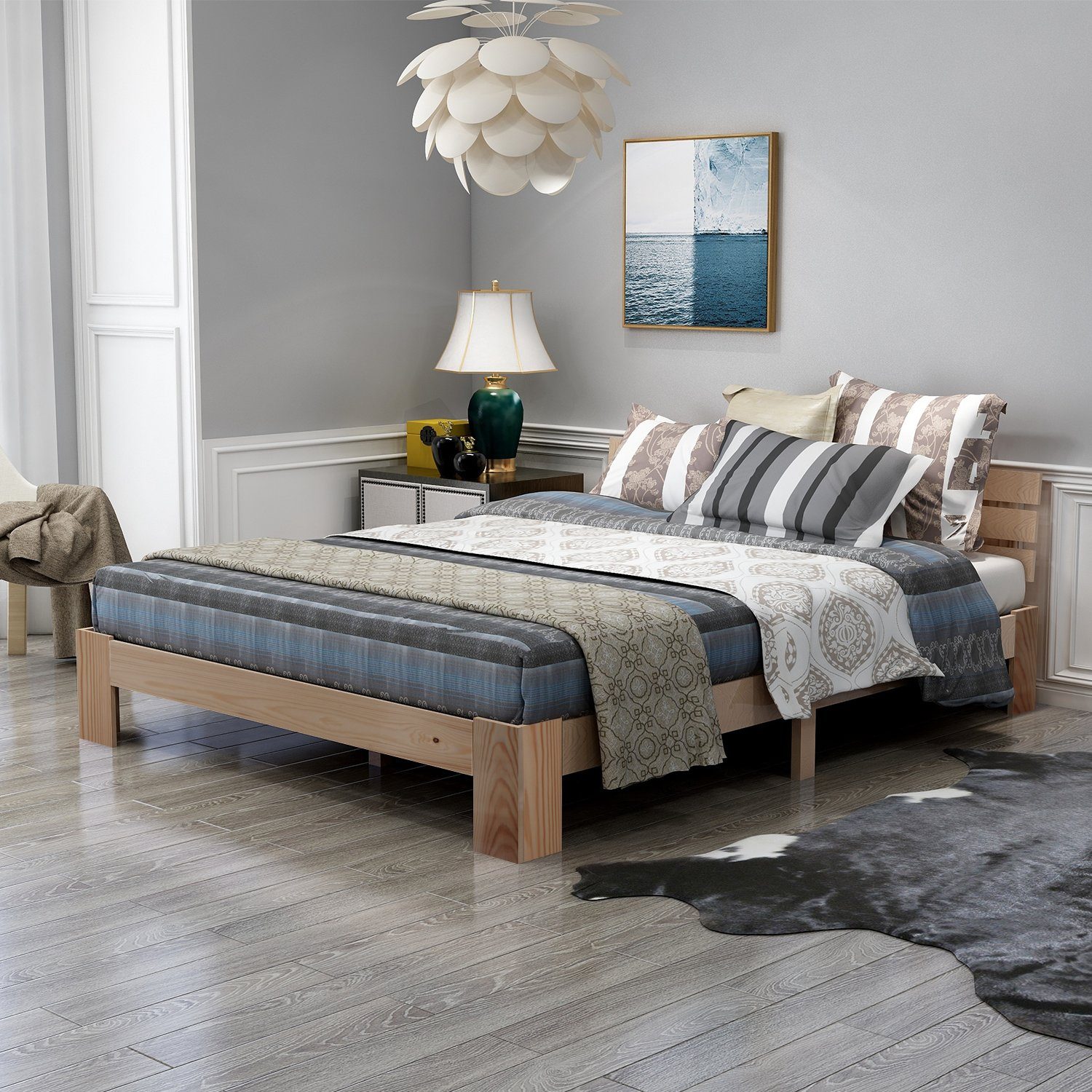 Flieks Holzbett, Doppelbett Ehebett Massivholzbett Bettgestell günstig online kaufen