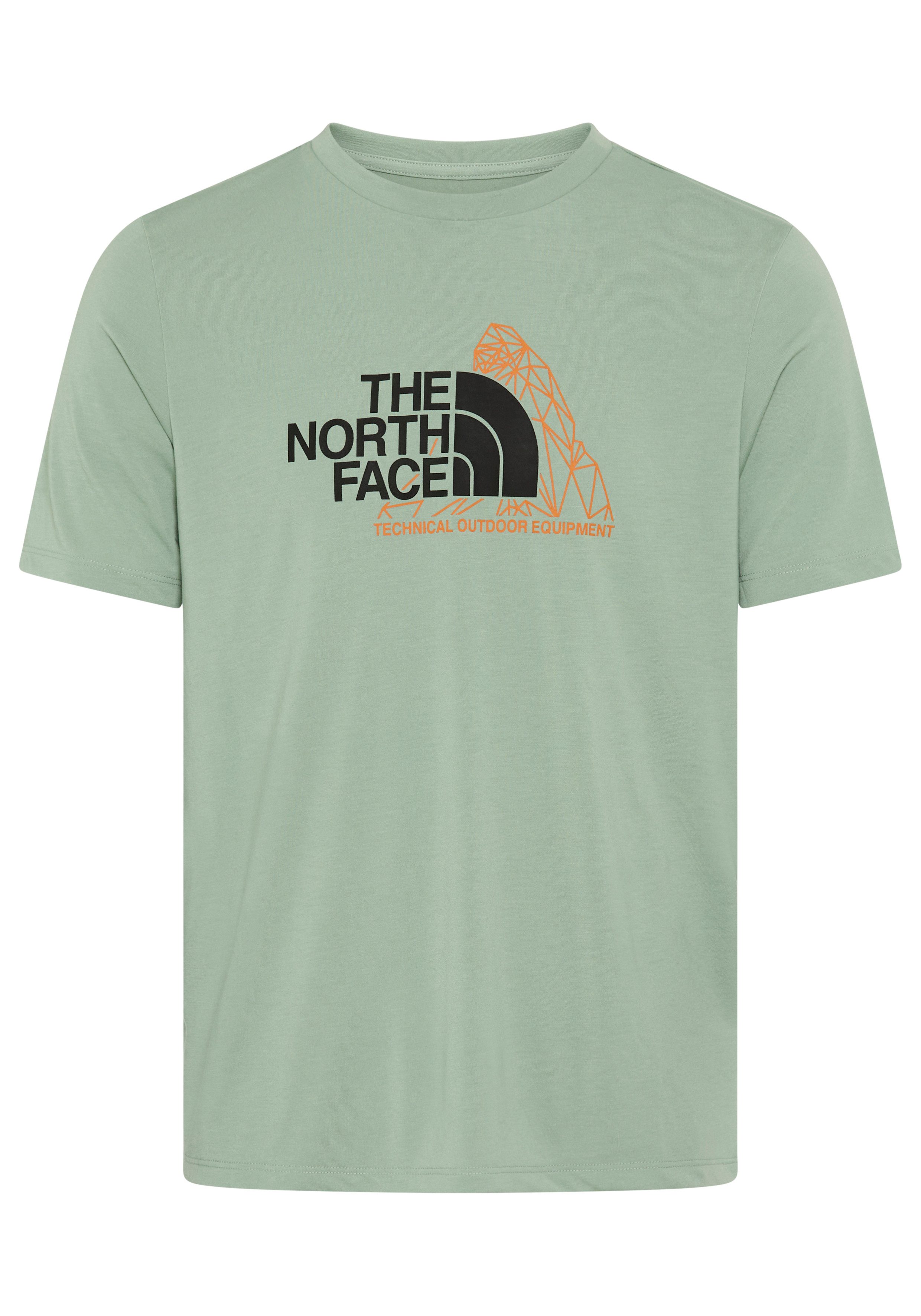The North Face T-Shirt M MOUNTAIN FOUNDATION SS TEE-GRAPHIC sportlicher Stil, kurze Ärmel, schnelltrocknendes Material