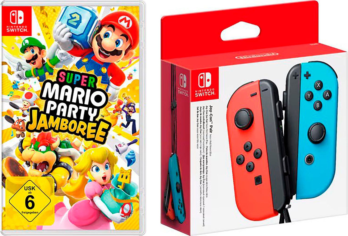 Joy-Con 2er-Set rot / blau + Mario Party Jamboree Nintendo-Controller