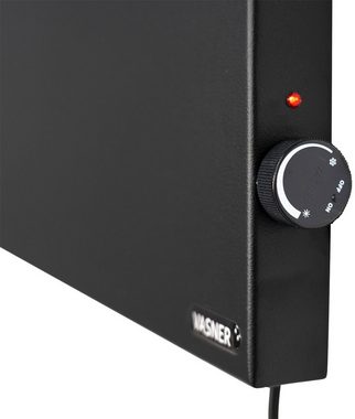 Vasner Infrarotheizung Konvi VE schwarz, Hybridheizung vertikal mit Konvektion & Thermostat, 1.200 Watt
