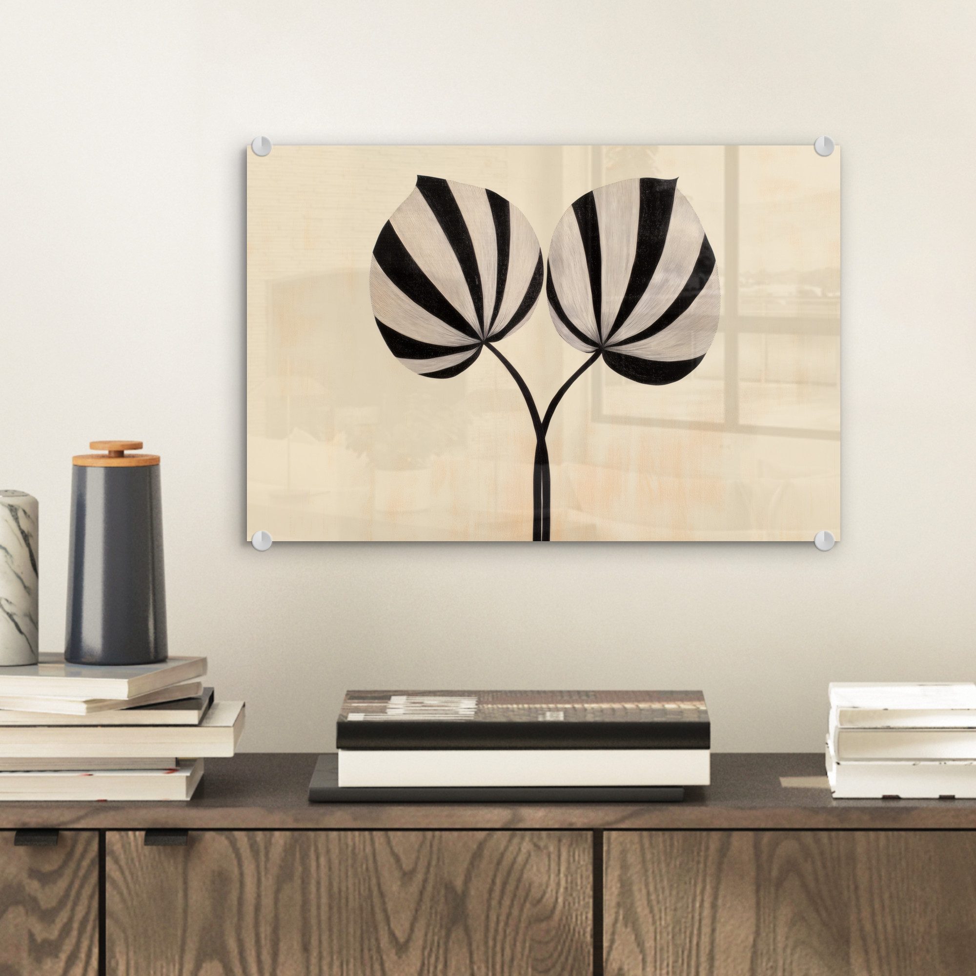 MuchoWow Acrylglasbild Blätter - Gestreift - günstig online kaufen