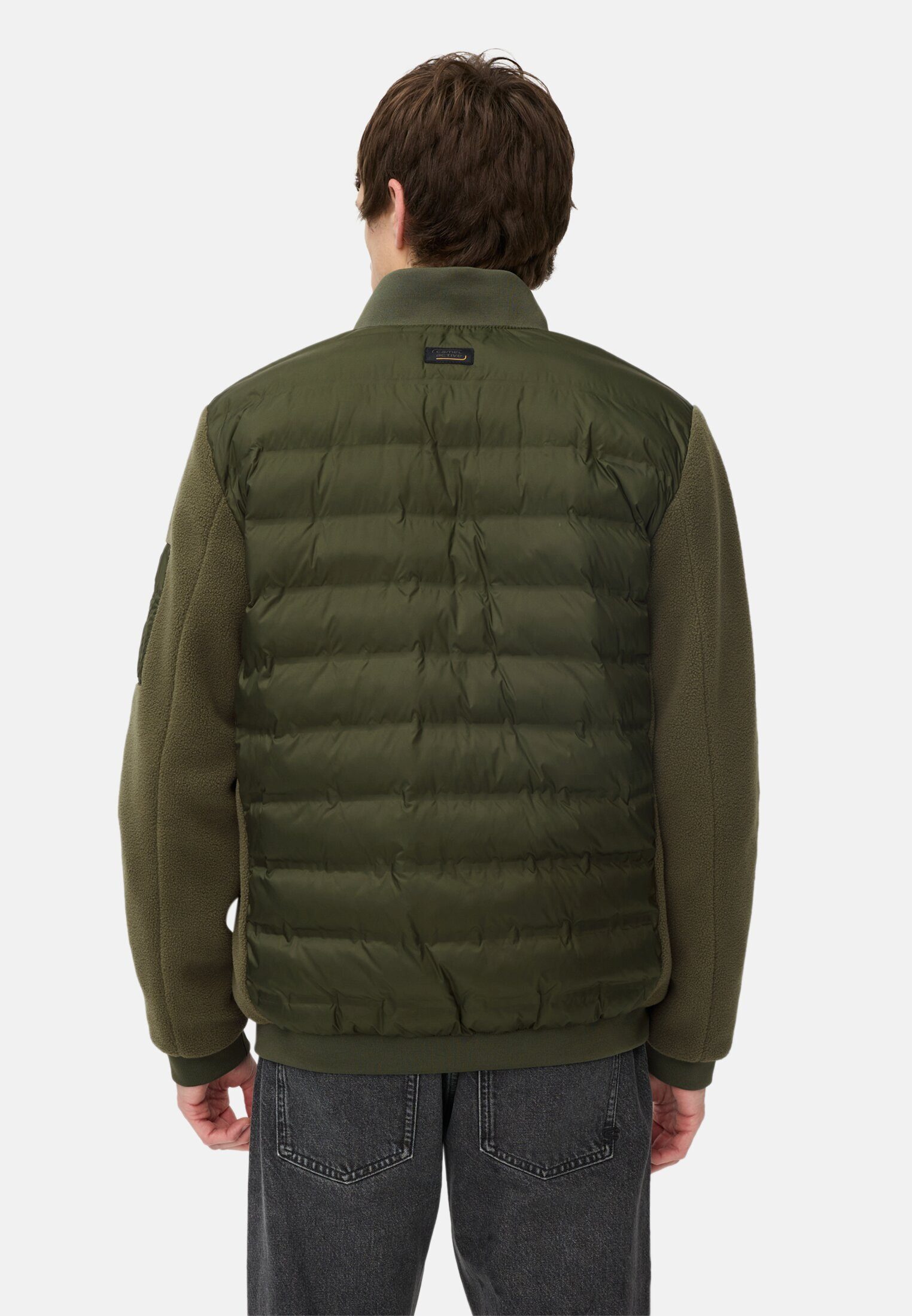 camel active Blouson im Stepp-Fleece-Mix Langarm Markenlabel