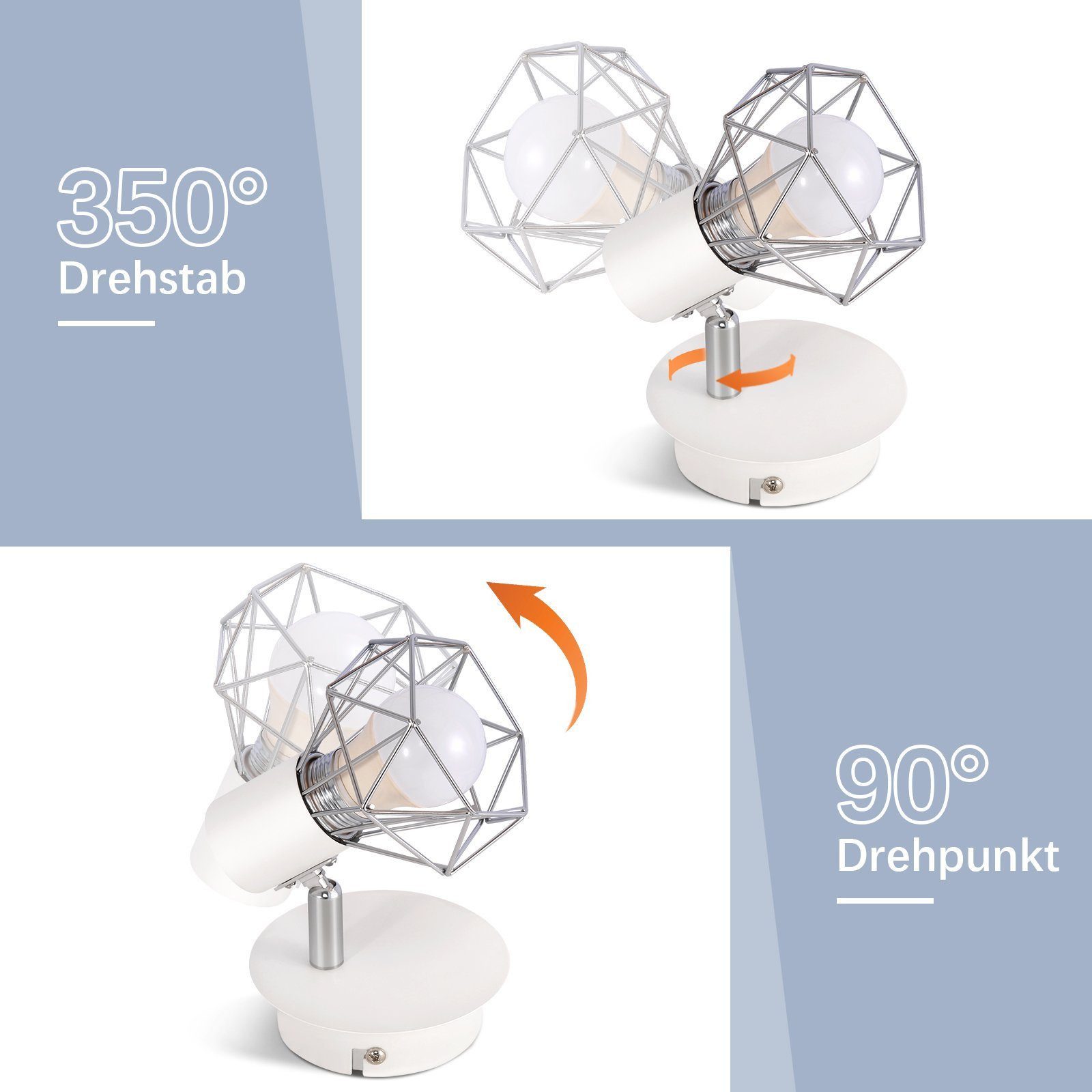 Nettlife Wandstrahler Innen Schwarz Vintage Wandspots günstig online kaufen