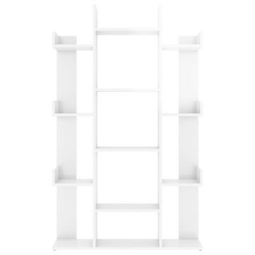 furnicato Bücherregal Hochglanz-Weiß 86x25,5x140 cm Holzwerkstoff