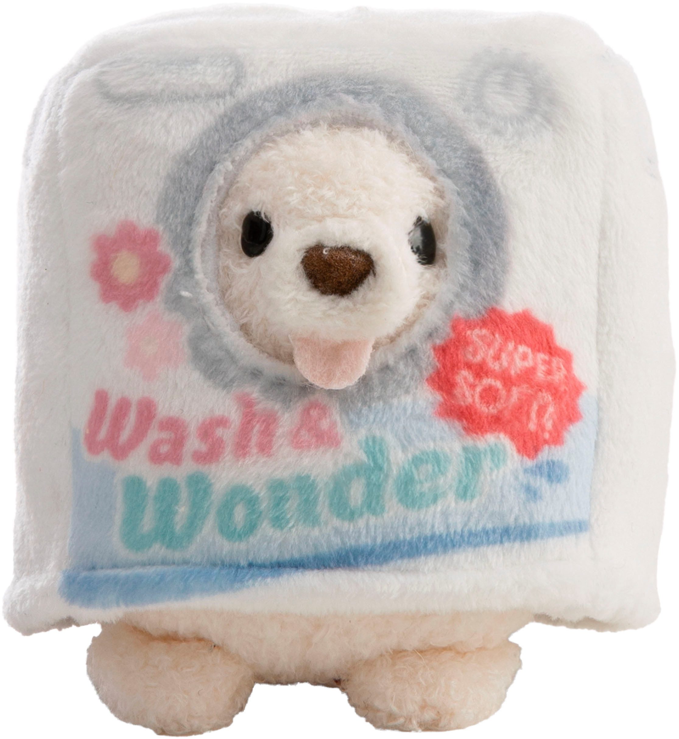 Nici Kuscheltier mymochi, Set Hund Washy 8cm mit Socke & Waschmittelbox Kostüm (Set), in Geschenkbox