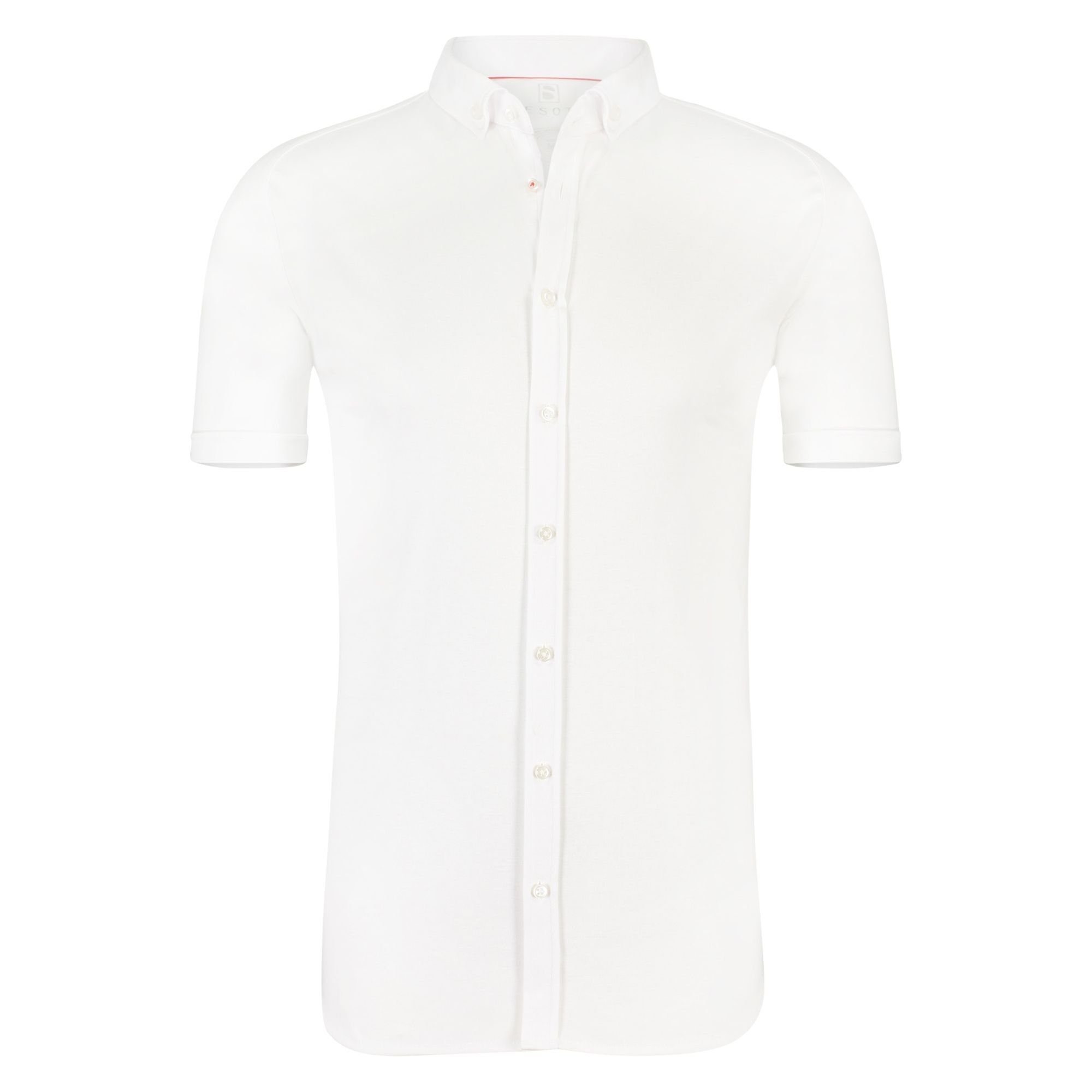 (001) Kurzarmhemd mit Button-Down-Kragen Modern BD Desoto HANSEWAPPEN Weiß