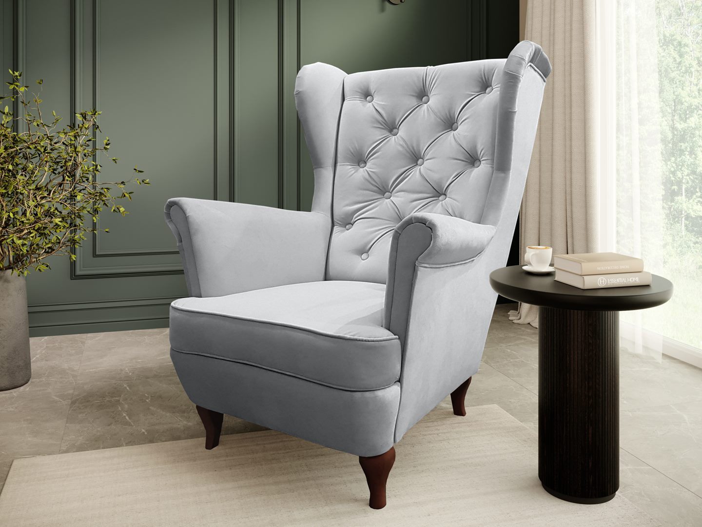 Beautysofa Ohrensessel Sessel FALCO Chesterfield Wohnzimmersessel günstig online kaufen