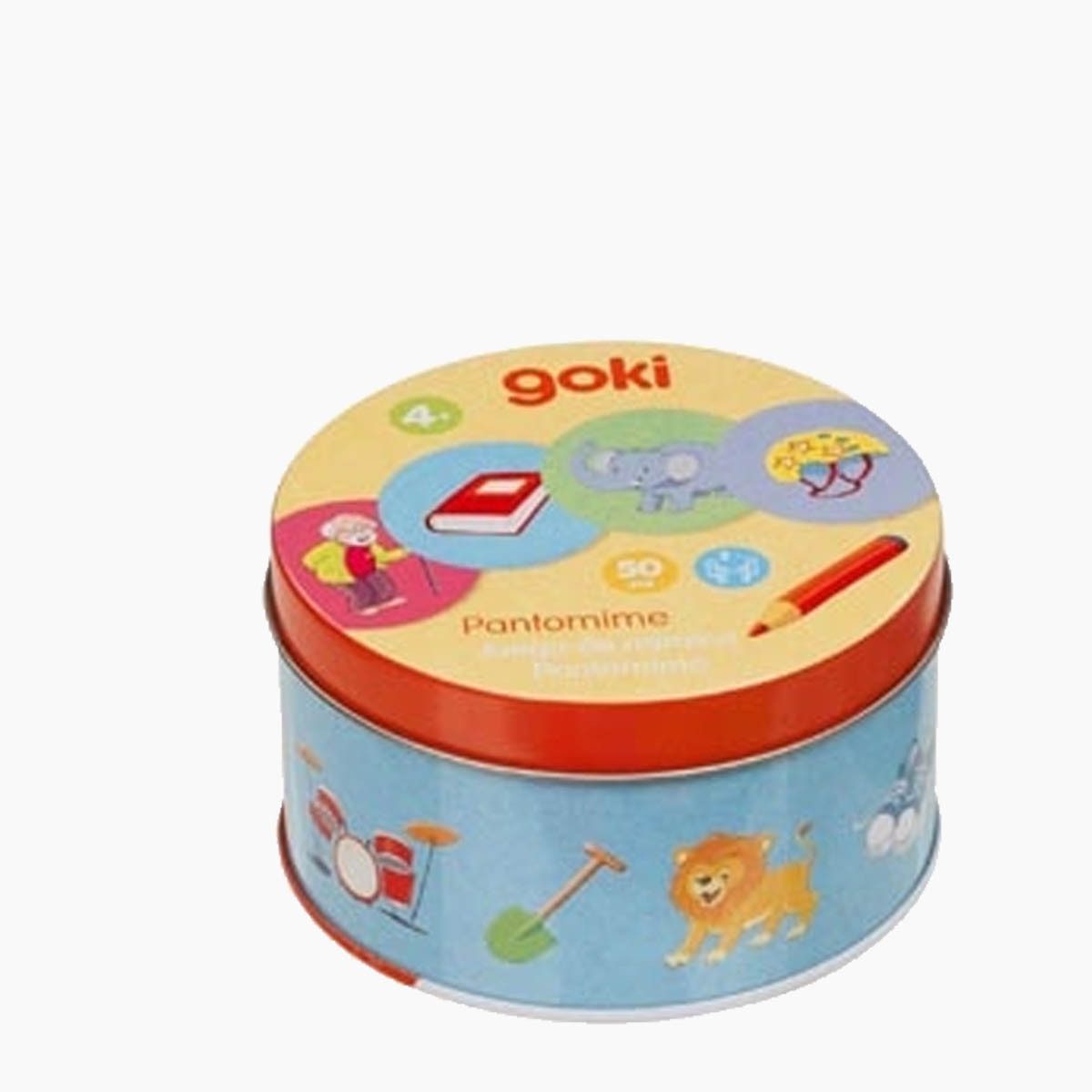 goki Lernspielzeug Pantomime in der Blechdose (packung, 50-St., box), Das Spiel ohne Worte für Kinder und Familien