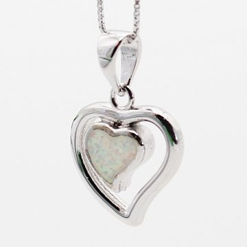 ELLAWIL Silberkette Herzkette Kette mit Herz Anhänger Damen Zirkonia Halskette Mädchen (Kettenlänge 45 cm, Sterling Silber 925), inklusive Geschenkschachtel