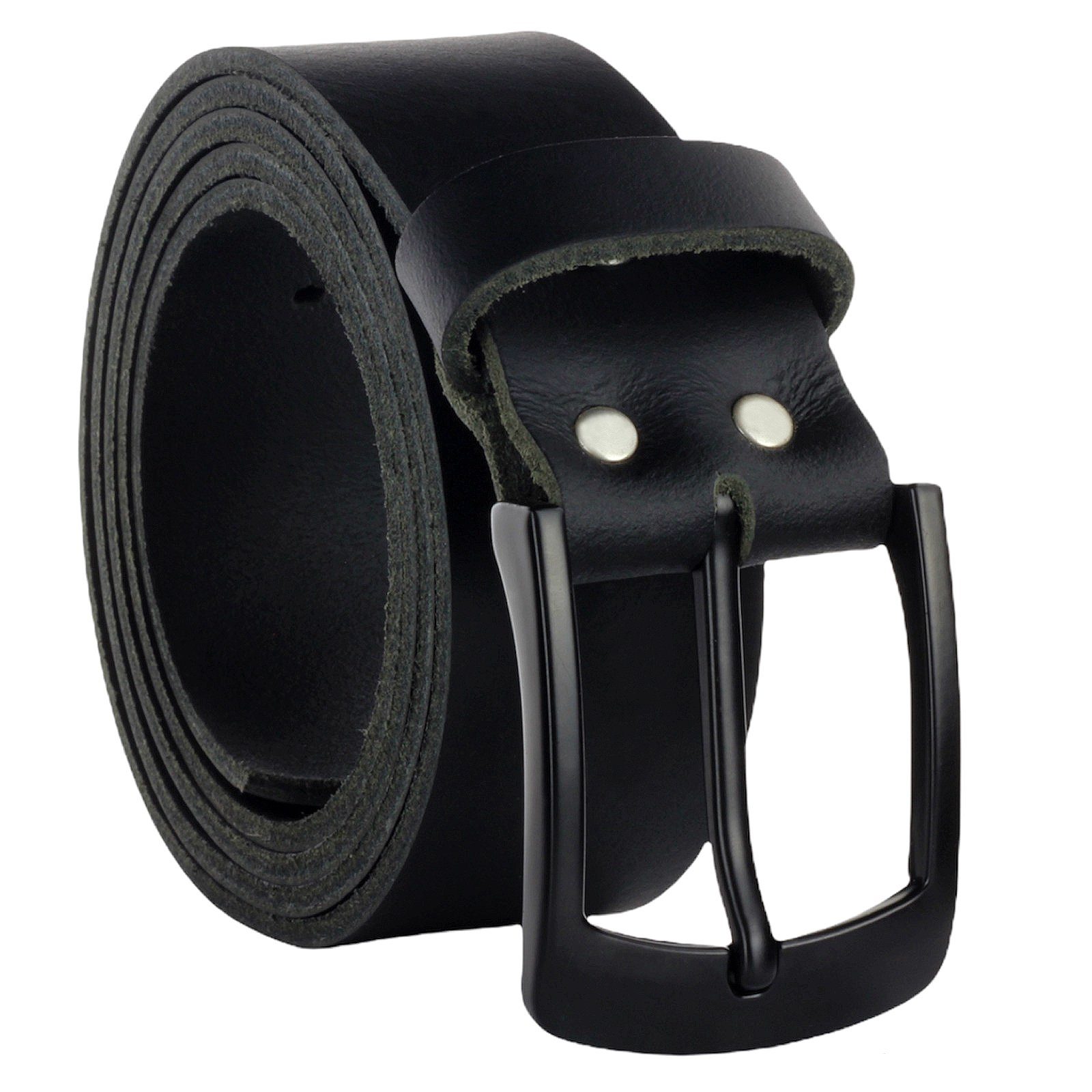 Manza Ledergürtel Gürtel Ledergürtel Schwarz 4cm breit Vollleder Jeansgürtel Unisex Kürzbar