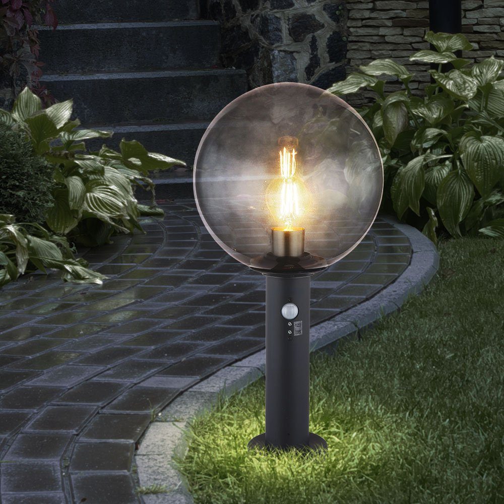 Leuchtmittel Außen Gartenlampe Globo Sockelleuchte mit Standlampe mit nicht Bewegungsmelder Sockelleuchten, inklusive,