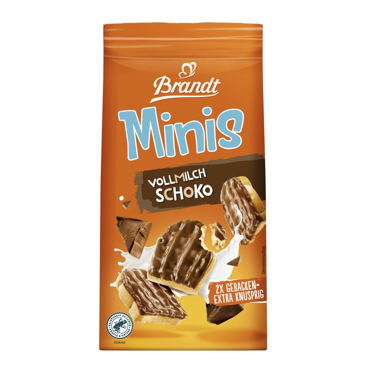 Brandt Brot, Brandt Minis Vollmilch Schokolade Zwieback doppelt gebacken 95g