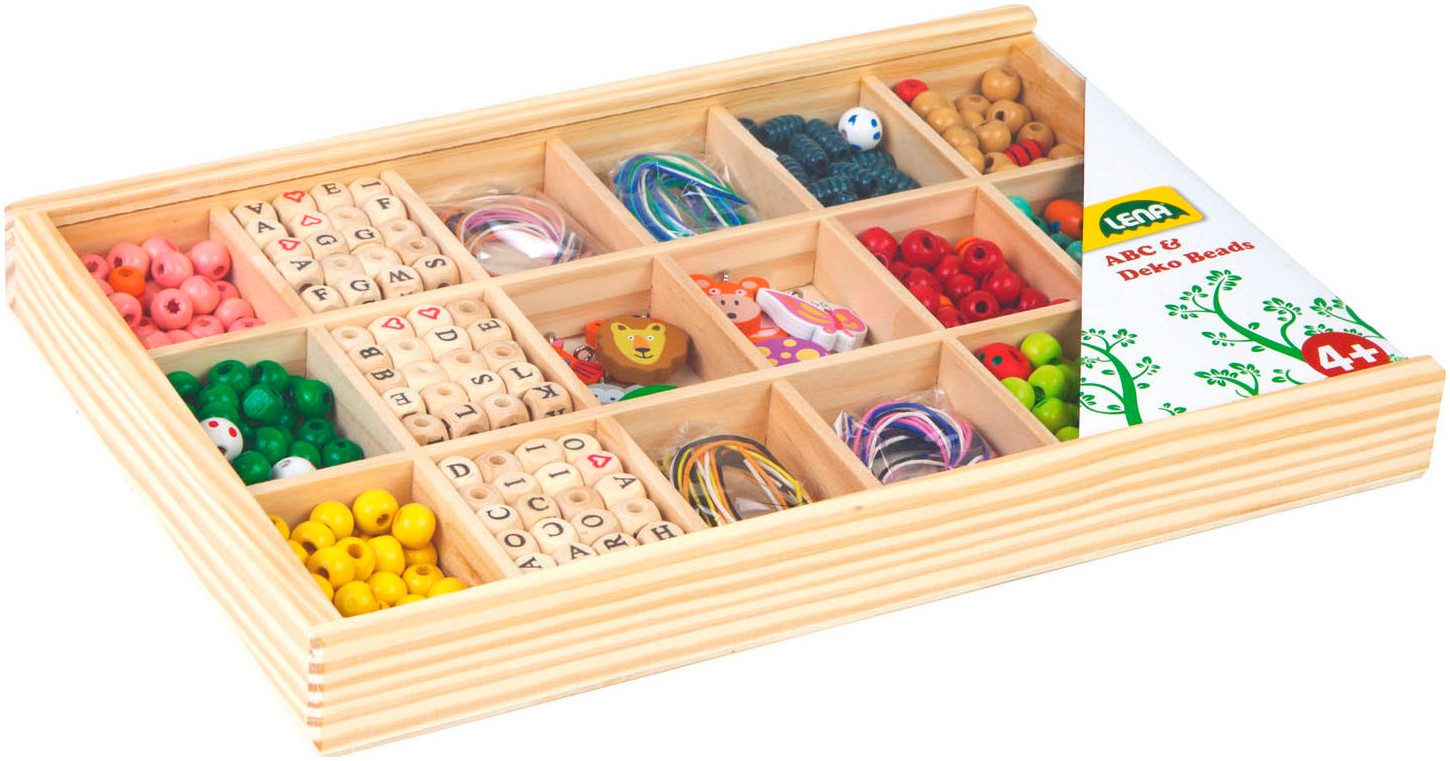 Lena® Kreativset Holzperlen Holzkassette, groß