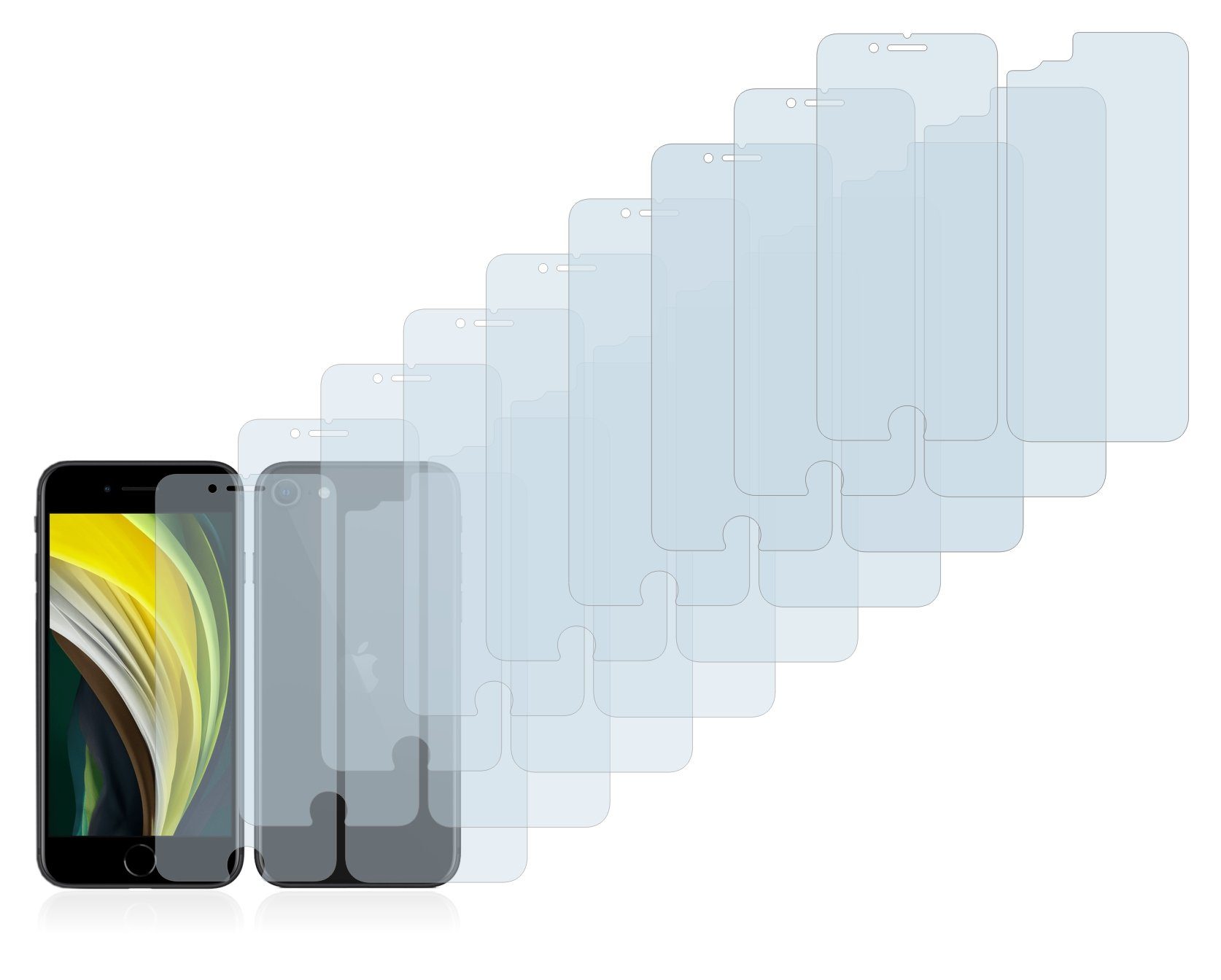 Savvies Schutzfolie »für Apple iPhone SE 2 2020 (Vorder   Rückseite)«, (18 Stück), Folie ...