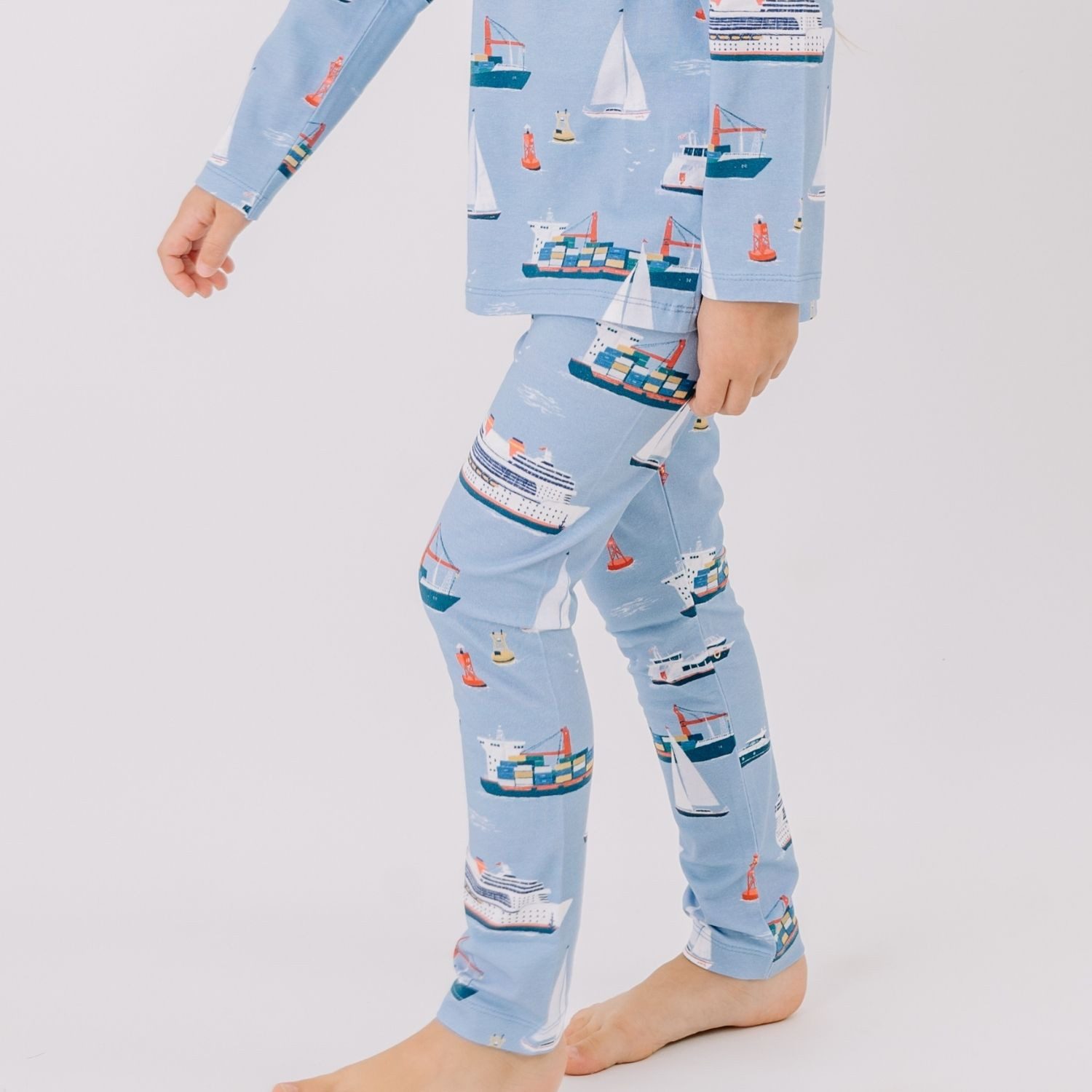 Walkiddy Leggings Walkiddy Schiff & Hafen Kinder Bio Baumwolle GOTS Blau - Bio Baumwolle,GOTS, Kinderbekleidung,nachhaltige Klamotten