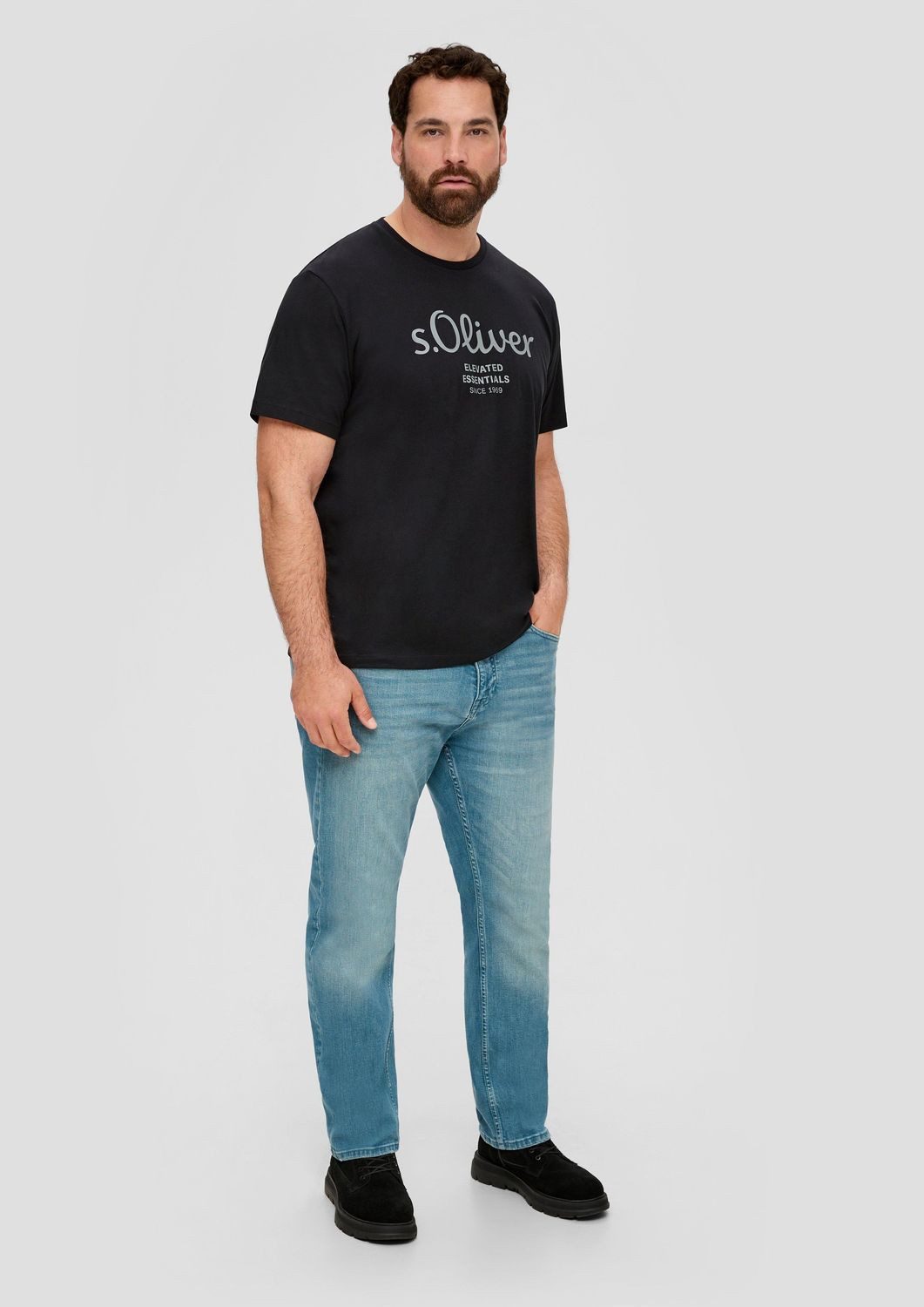 s.Oliver T-Shirt Big Size (2-tlg) Rundhals, kurzarm, Logo-Aufdruck
