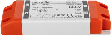 Poppstar LED Transformator 230V AC / 12V DC 1,66A LED Trafo (für 0,2 bis 20 Watt LED Strips, LED Lampen und LED Bänder)