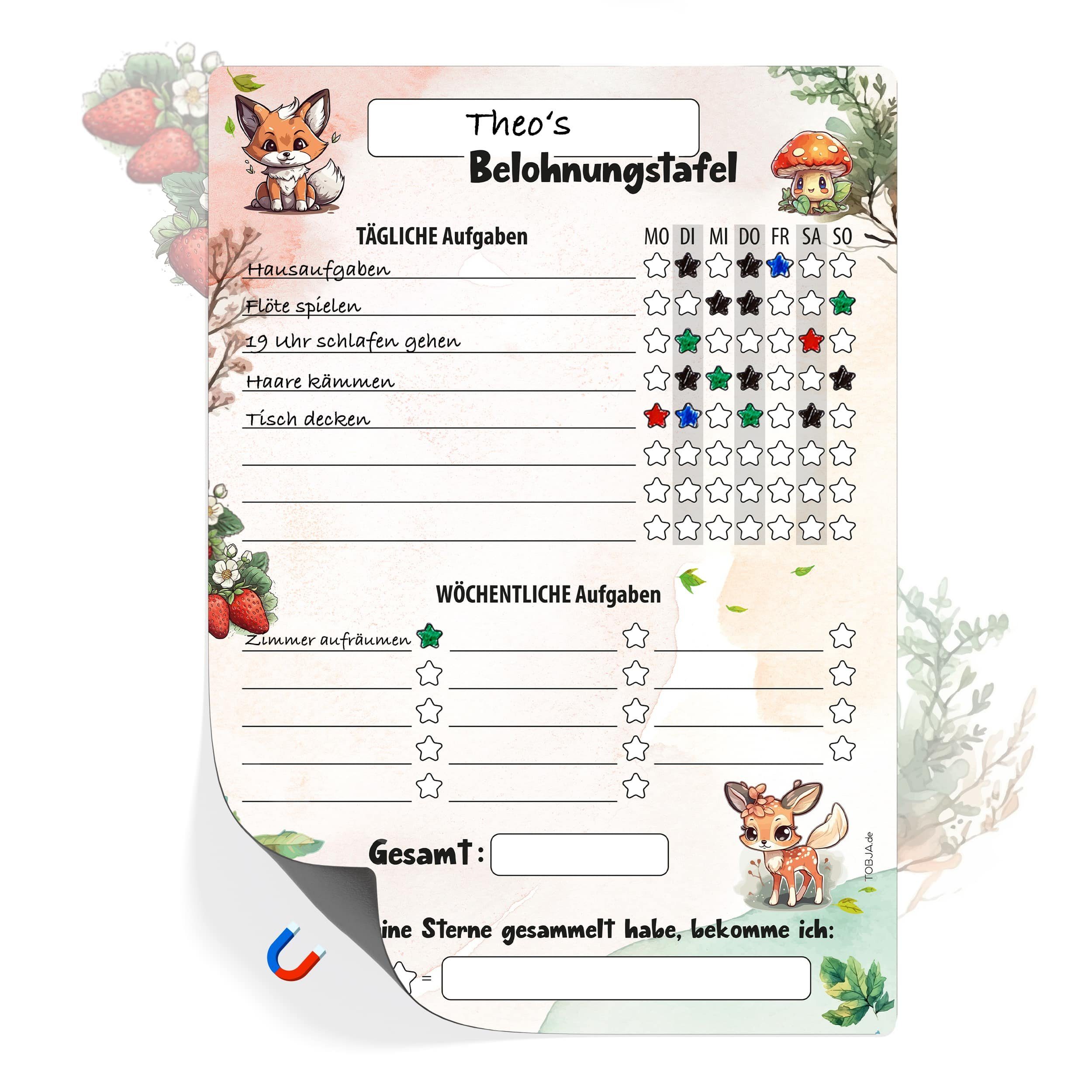 TOBJA Magnettafel Belohnungstafel Waldtiere für Kinder, günstig online kaufen