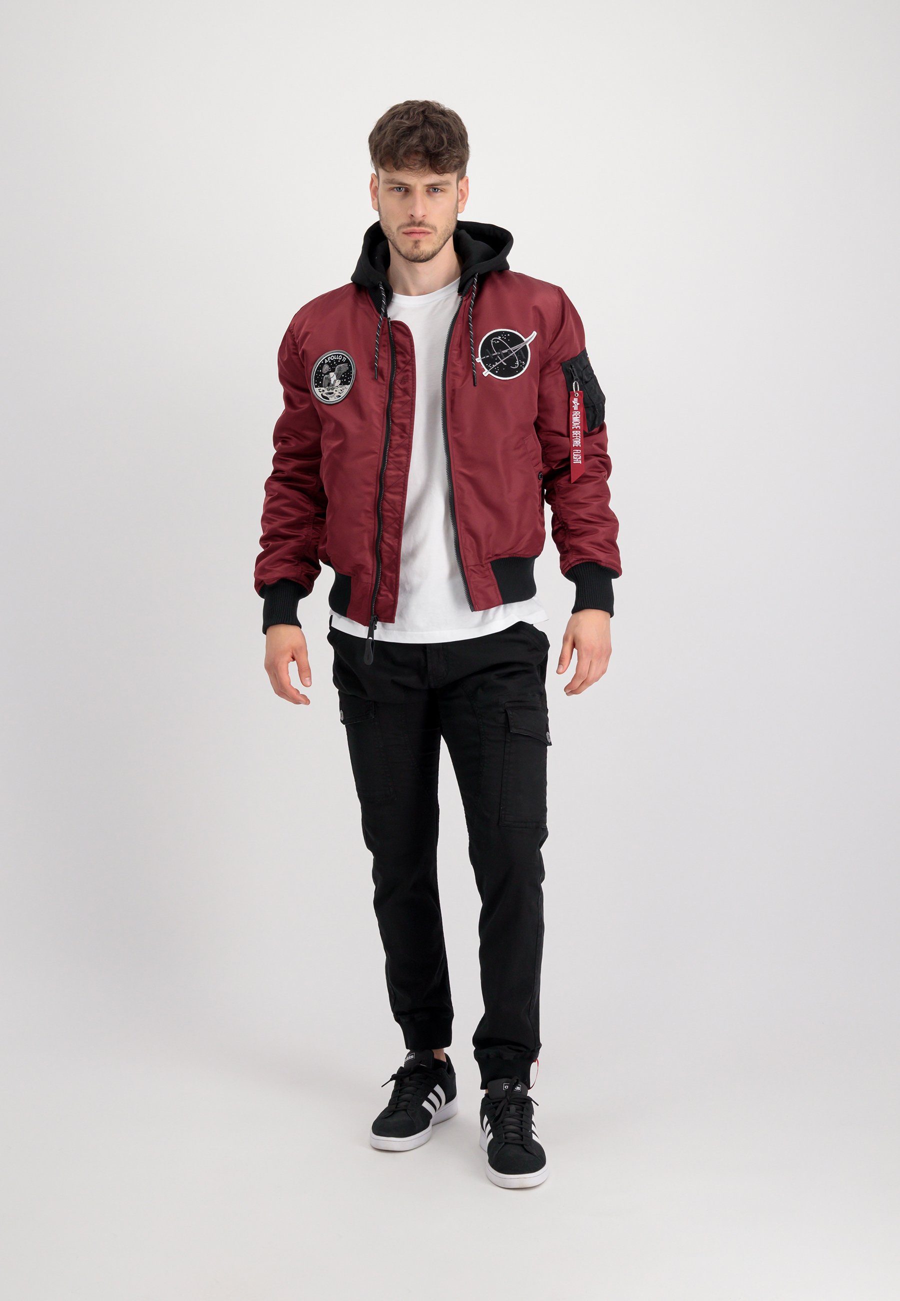 Jackets Alpha Men - Industries Bomberjacke Industries Bomber Flight burgundy Alpha &