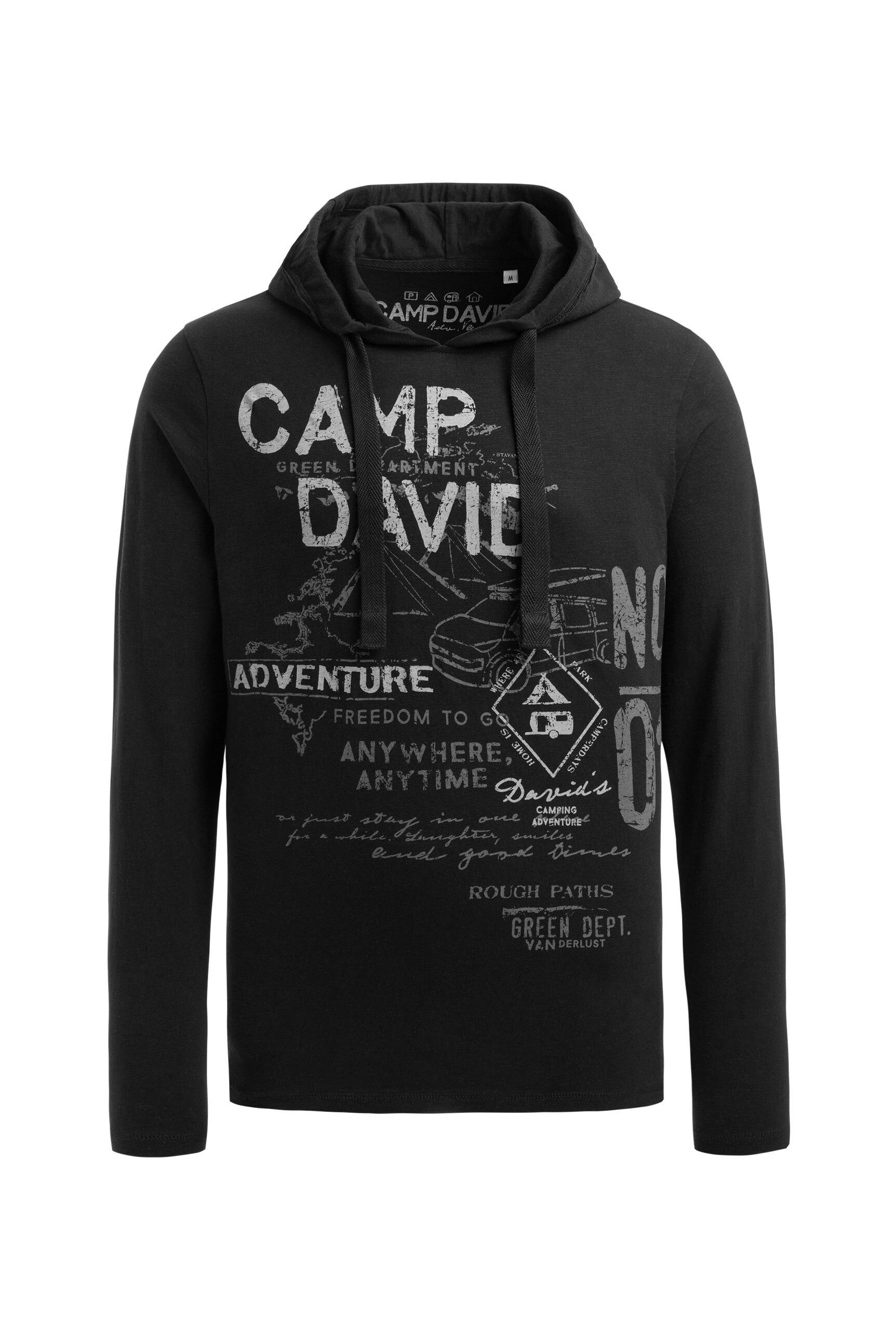 CAMP DAVID Kapuzenshirt mit offenen Kanten