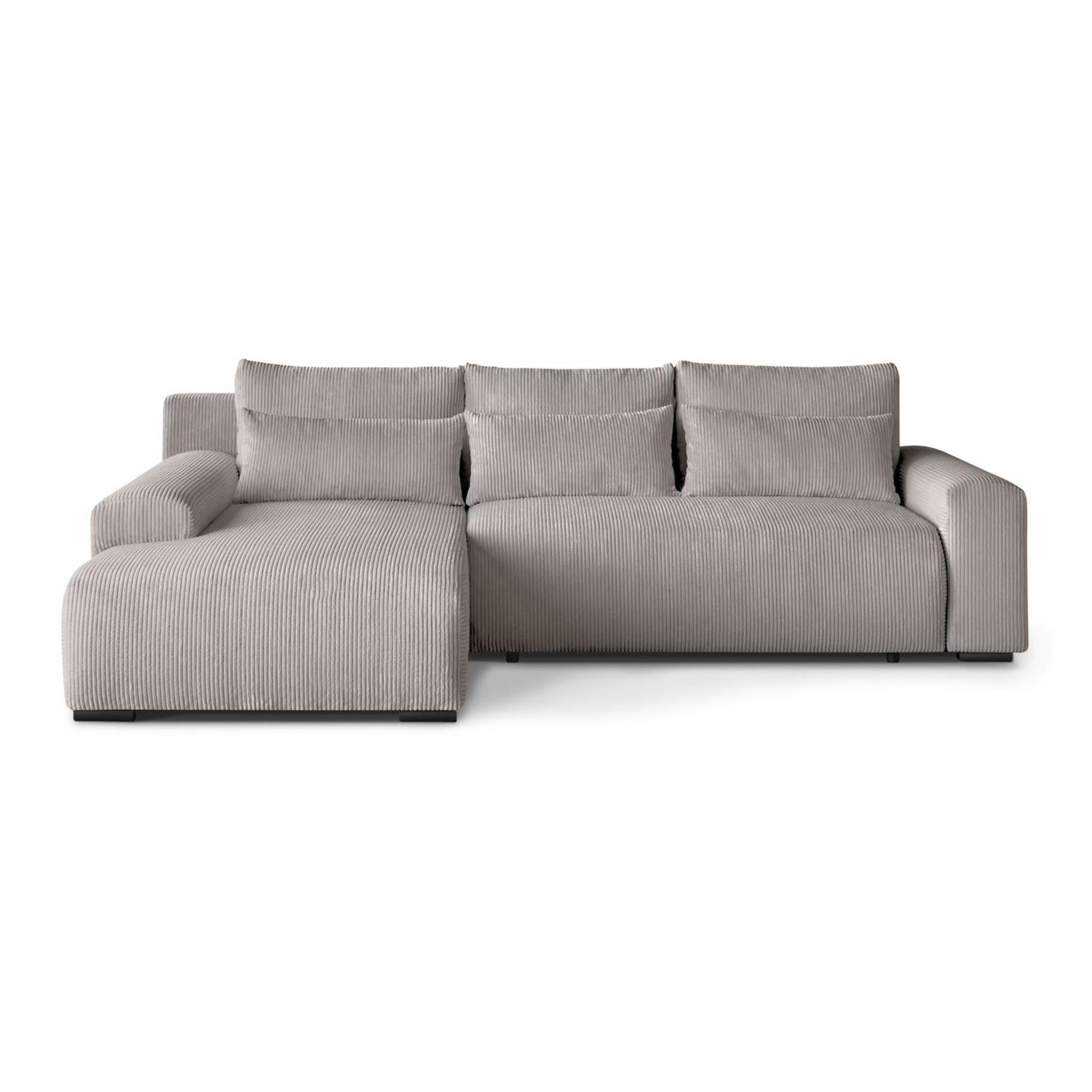 Beautysofa inkl. Corner Design, Benny, Schlaffunktion, aus Ecksofa Cordstoff stilvoll Sofa im Polsterecke modernes L-förmiges Wellenfedern, Bettkasten,