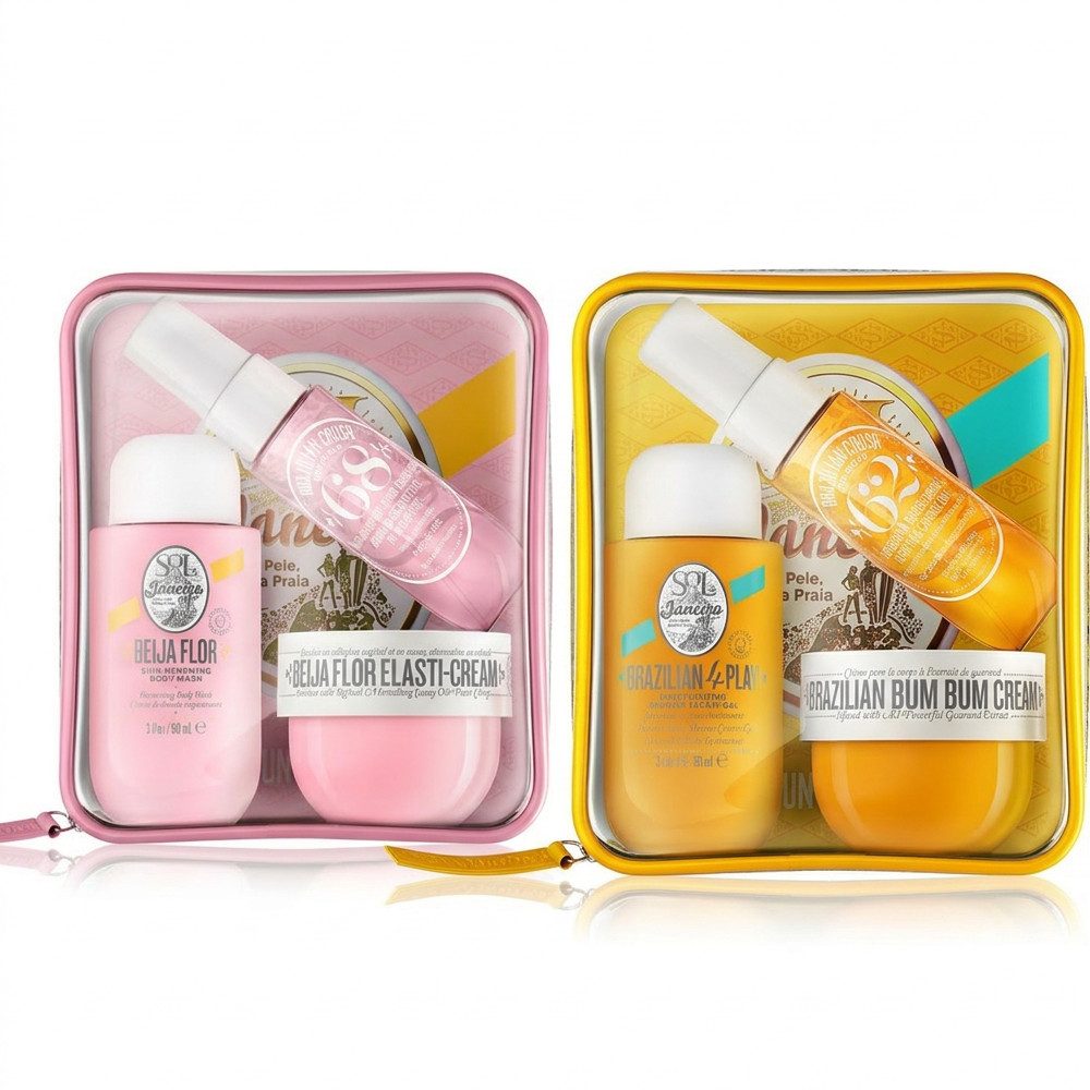 Sol de Janeiro Pflege-Geschenkset Sol de Janeiro Bum Bum und Beija Flor Jet Set Pflege Duo, Zwei ikonische Sol de Janeiro Reise-Pflegesets in einem Duo
