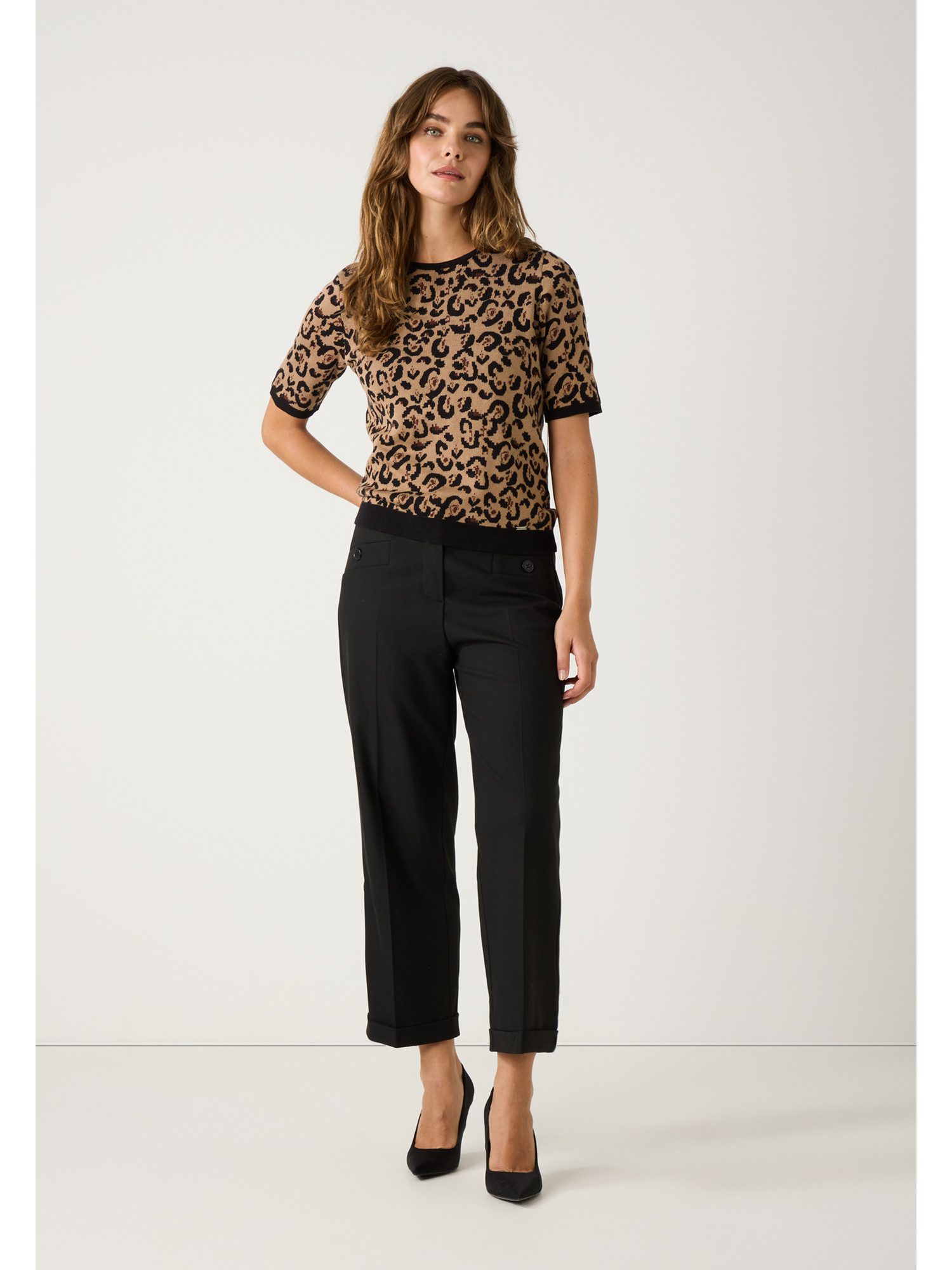 MORE&MORE Strickpullover Leopardenmuster, Viskosemix günstig online kaufen