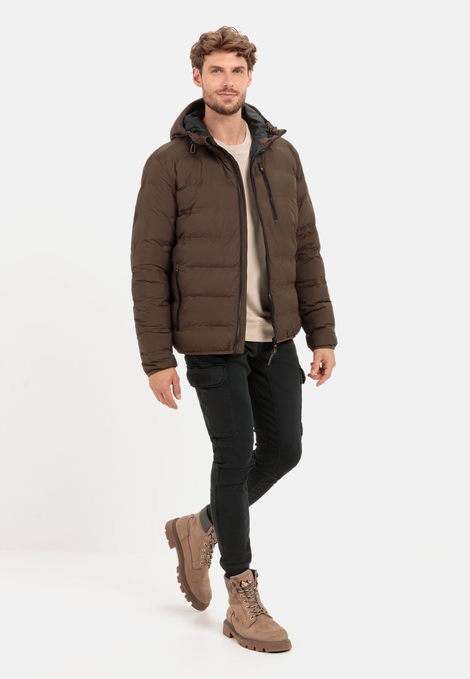 camel active Steppjacke Steppjacke Langarm Markenlabel