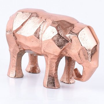 Marrakesch Orient & Mediterran Interior Dekofigur Dekofiguren Aluminium Elefant 19cm Tierfiguren Skulptur Dekoration, Handgefertigt aus Aluminium