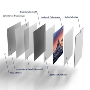 DEQORI Magnettafel 'Sonnenaufgang Matterhorn', Whiteboard Pinnwand beschreibbar