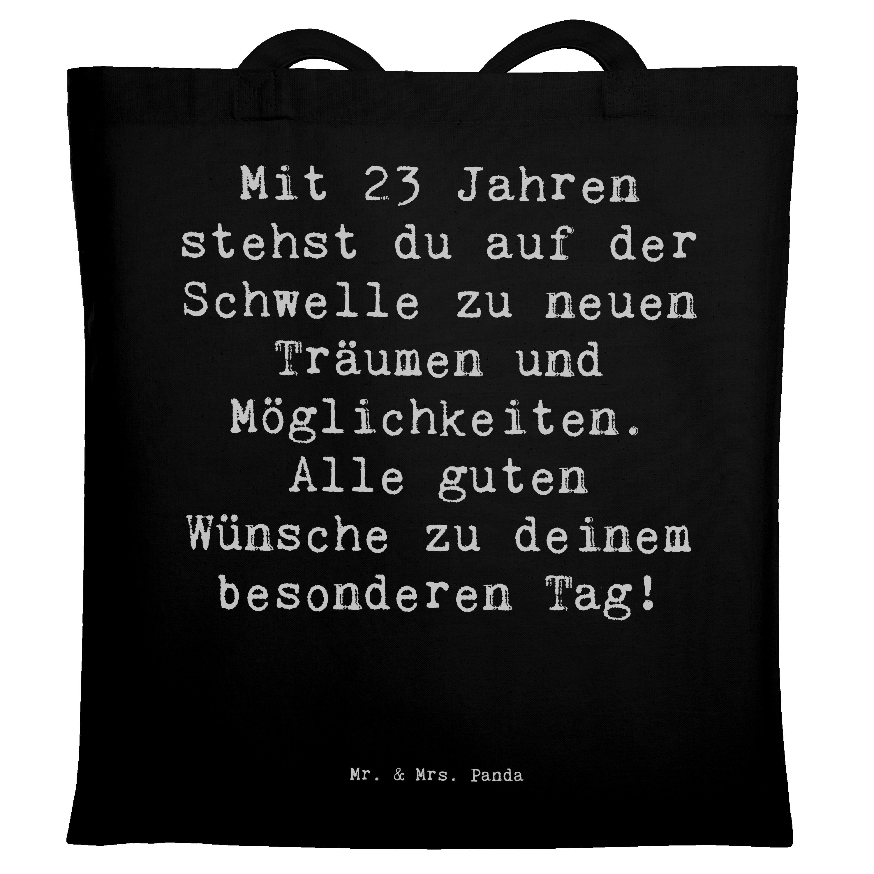 Tragetasche Spruch 23. Geburtstag - Schwarz - Geschenk, Glück, Alter, Schwelle, B