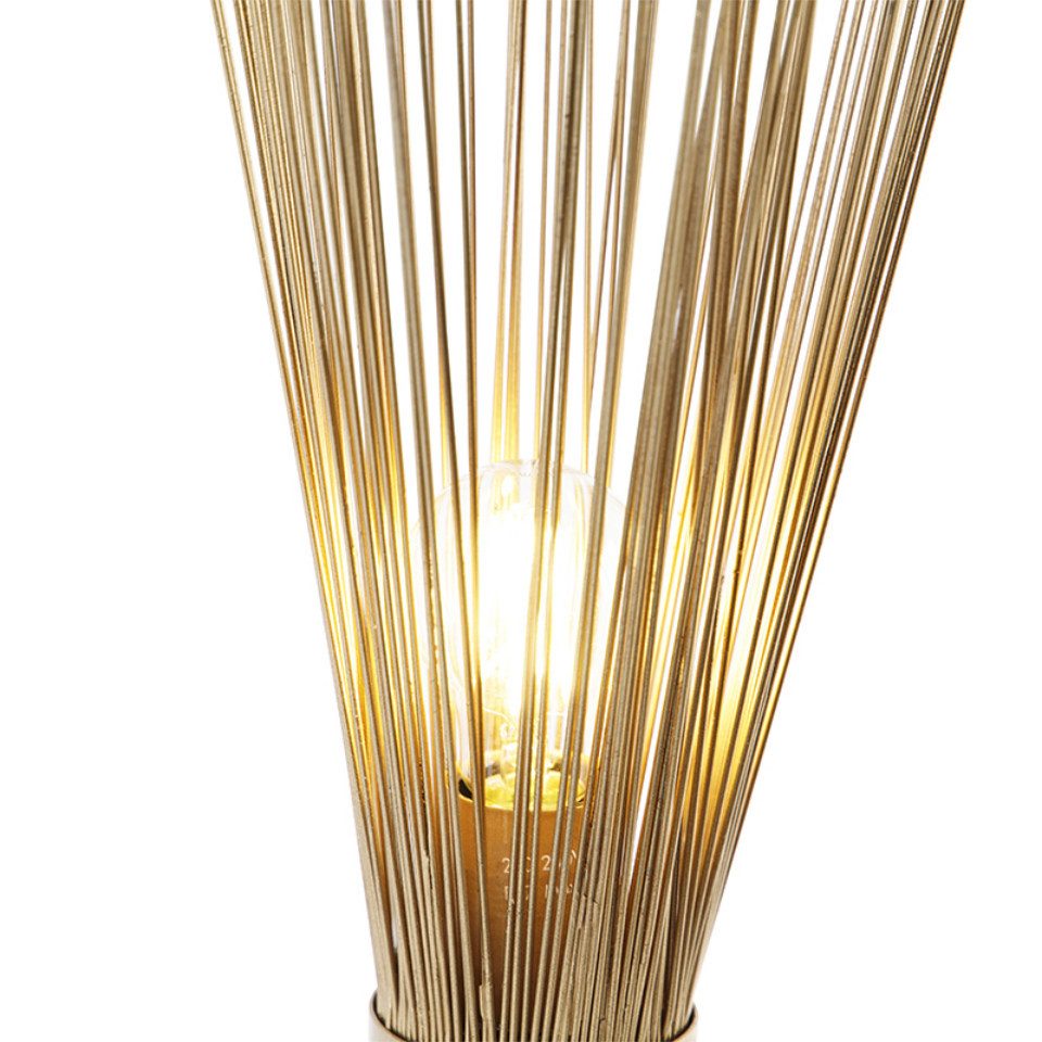 Qazqa Tischleuchte Broom, ohne Leuchtmittel, E27, Gold/Messing, Landhaus, Stahl, 1-flammig