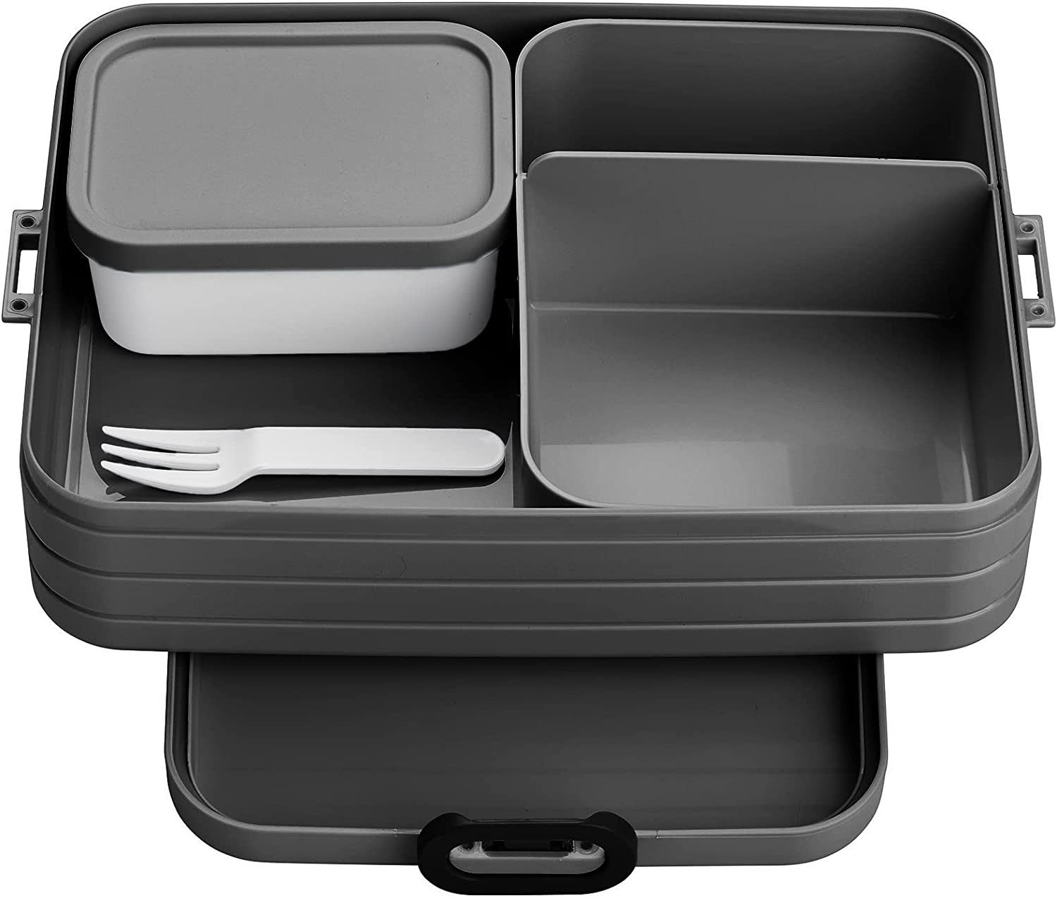 Mepal Lunchbox Lunchbox Take A Break Large, 1500 ml, mit Fächern, für bis zu 8 Brote, Ideal für Mealprep, Nordic Black Design