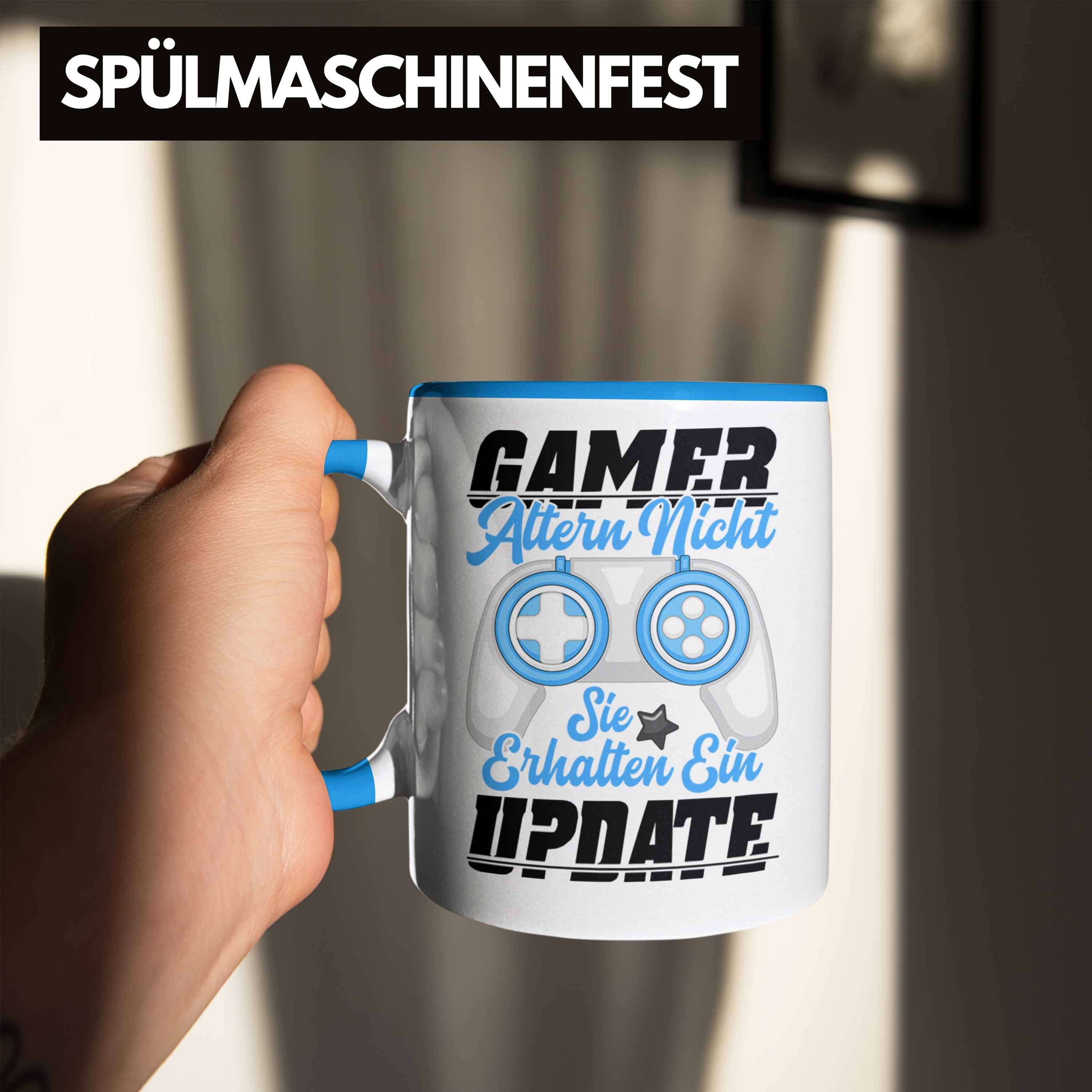 Tasse Zocken Spruch Kinder Trendation Männer Gaming Zubehör Mitbringsel Gamer Jungen Zocker - Lustig Geschenk PC Geschenkideen Blau Tasse Geburtstagsgeschenk Trendation