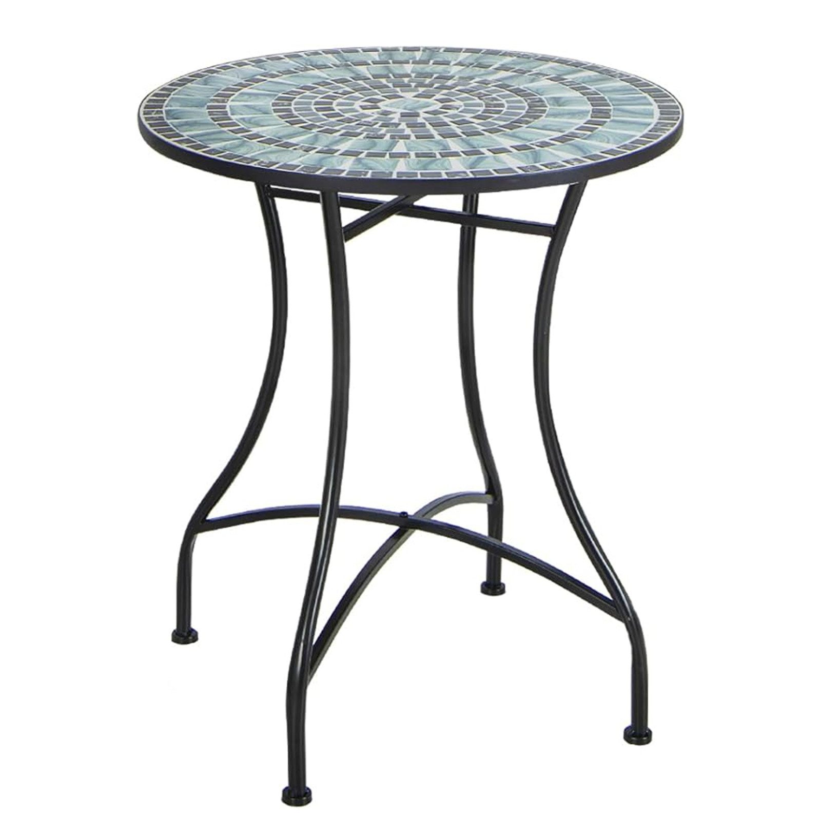 KOMFOTTEU Gartentisch, Mosaiktisch robustes Metall mit fester Montage