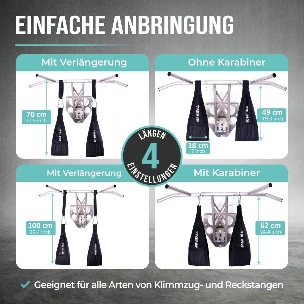 Pullup & Dip Bauchtrainer Bauchmuskelschlaufen Armschlaufen für Bauchtraining, Belastbarkeit von bis zu 200 kg – Bild 4 von 5