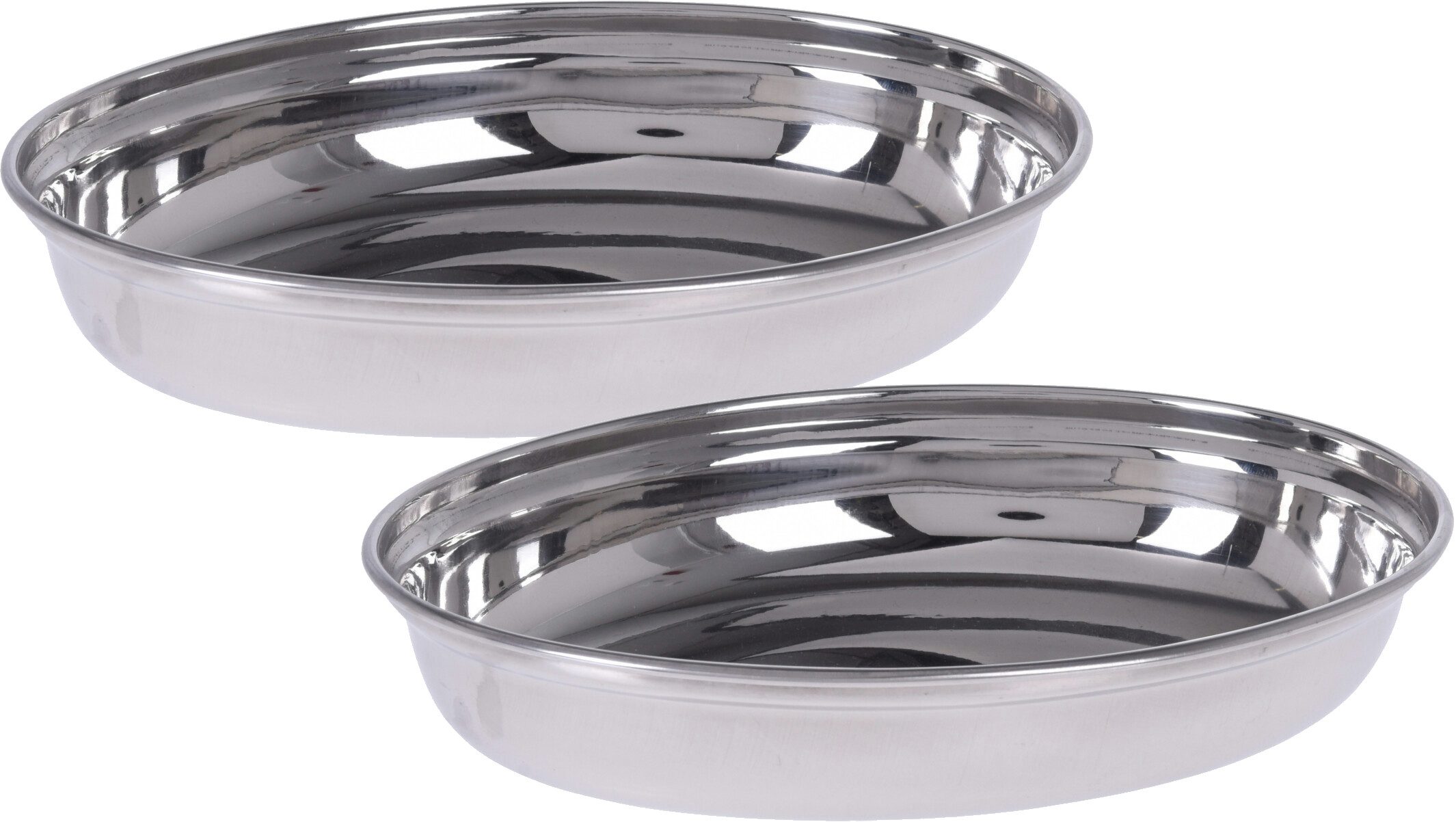 Koopman Dekoschale Servierschale Oval Edelstahl 19x14x3,5 cm 1/2/4 er Set (Set, 2 St., Packung), 2 Stk, Servierschale, Edelstahl, Obstschale, Dekoration Metallschale