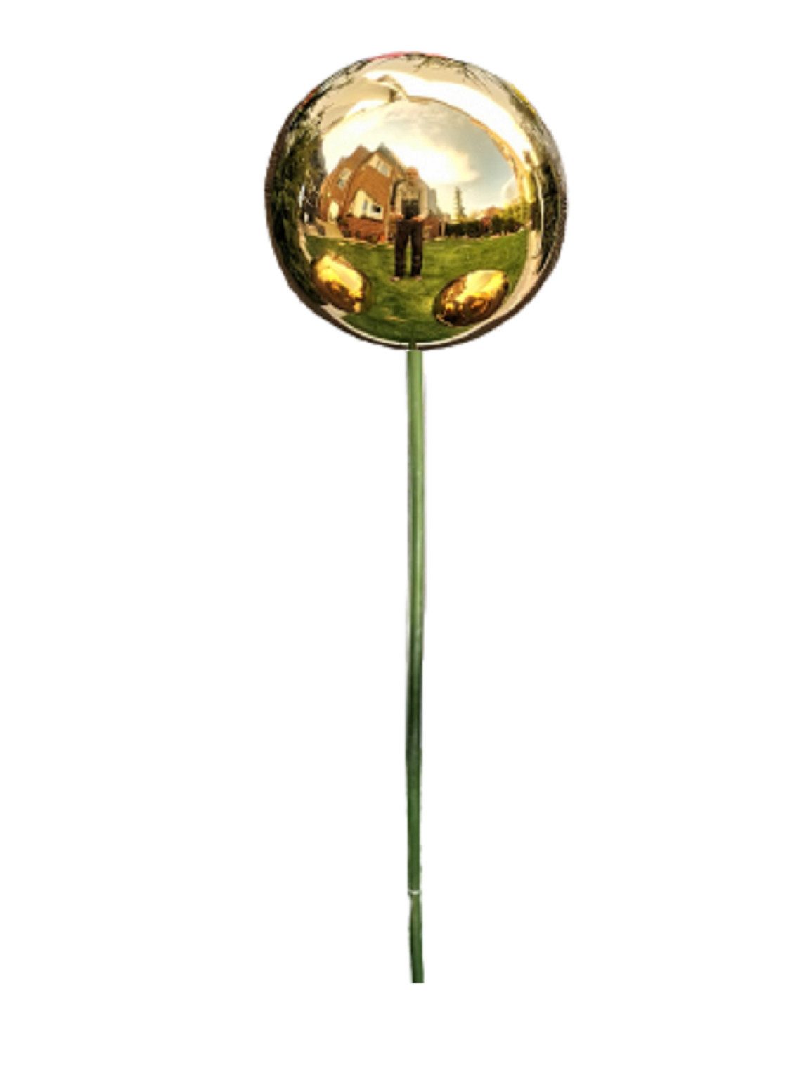 Jürgen Bocker - Gartenambiente Gartenstecker Rosenkugel Edelstahl Gold poliert Stab 80 cm Gartenstecker Beetstecker