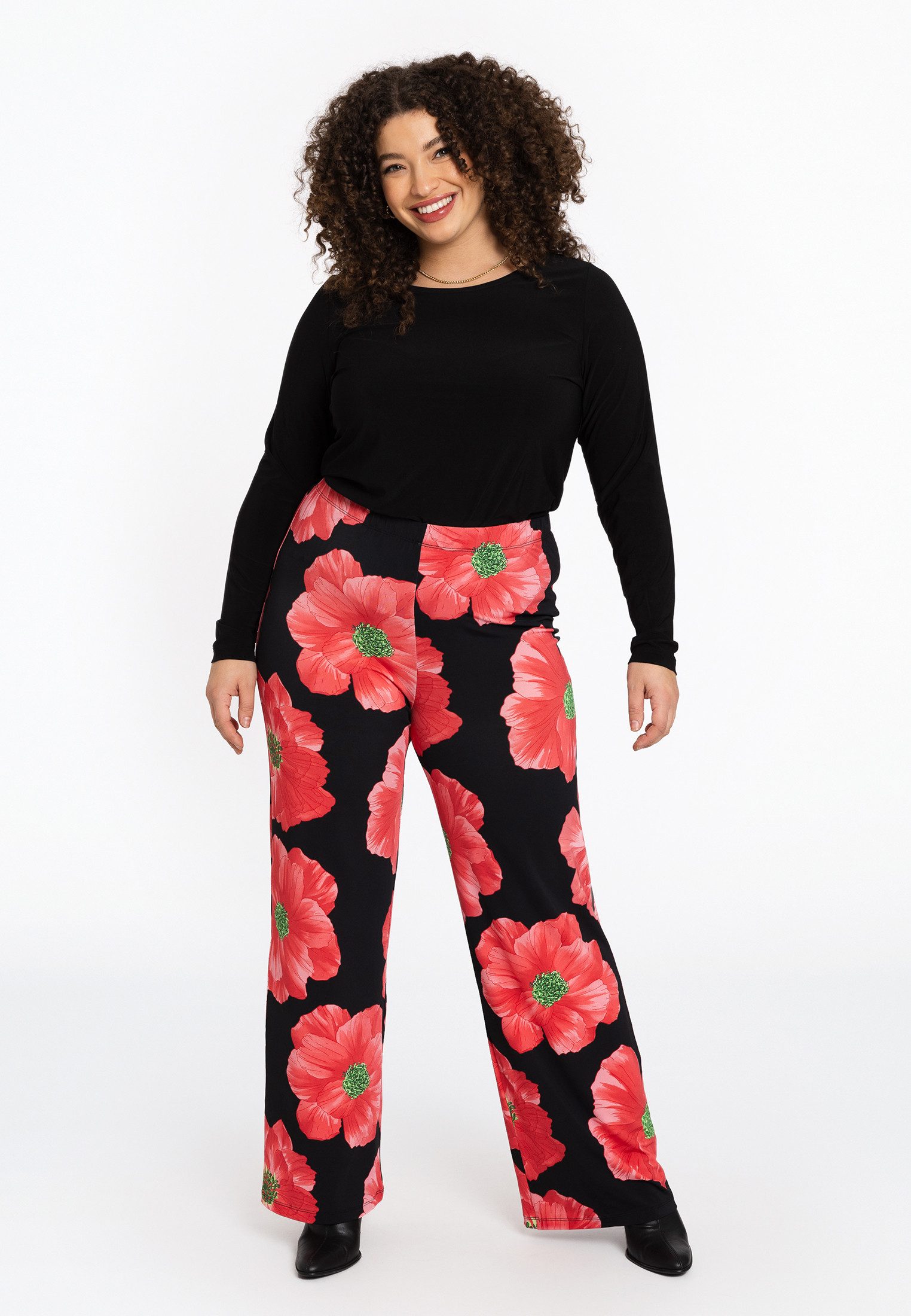 YOEK Bootcuthose Damen Hose mit einem elastischen Bund