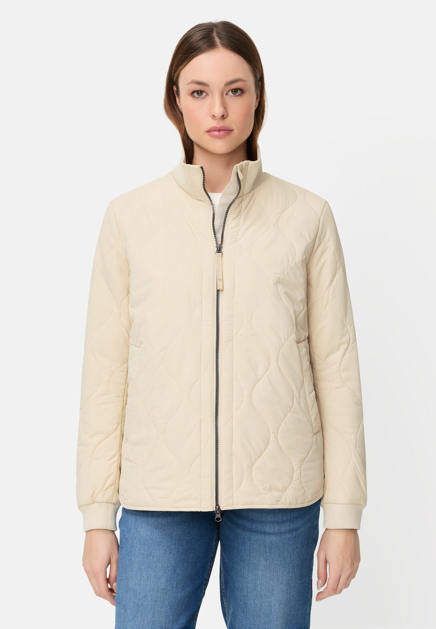 camel active Steppjacke mit Taschen Langarm Markenlabel