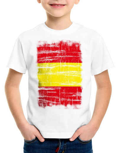 style3 Print-Shirt Kinder T-Shirt Spanien Vintage Flagge EM WM Olympia