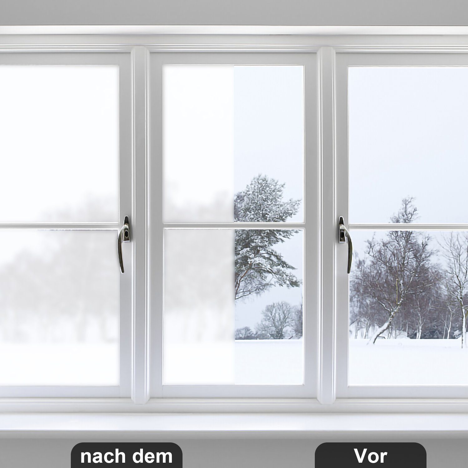 Fensterfolie Sichtschutzfolie Fensterfolie Sonnenschut, Selbstklebender Spiegelfolie Mattweiß Gimisgu